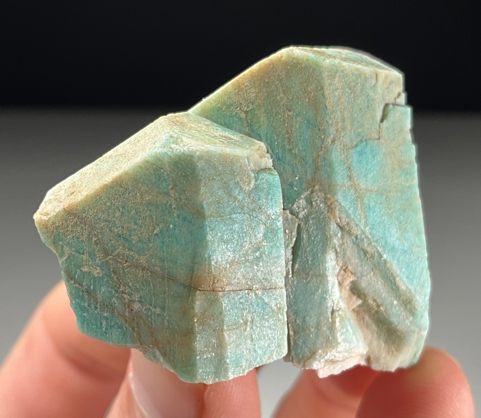 TWINNED MICROCLINE VAR. AMAZONITE “HEART” FROM LAKE GEORGE, COLORADO