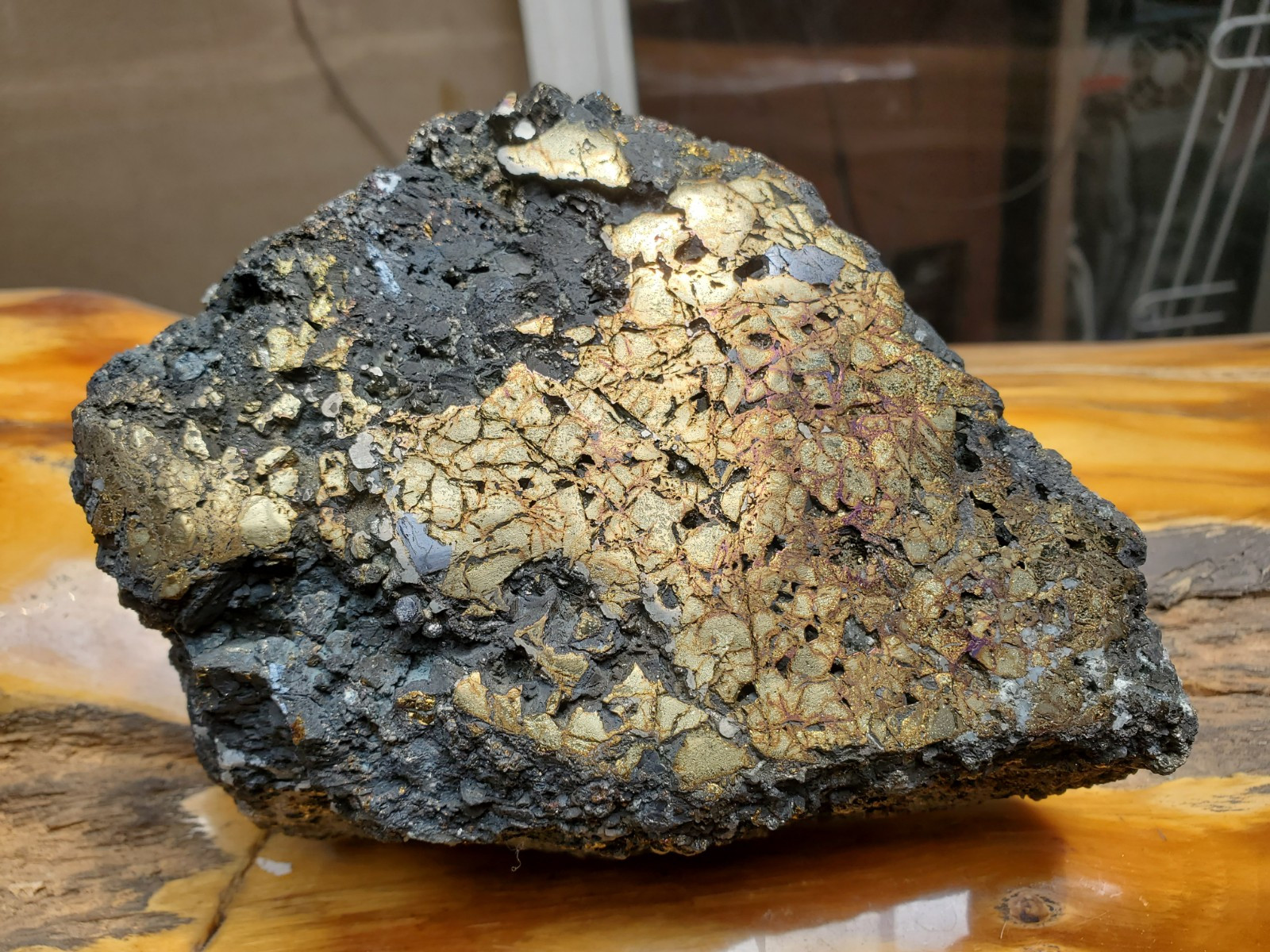 1469G Top Raw Sphalarite ,Chalcopyrite Peacock Partly Polished Specimen