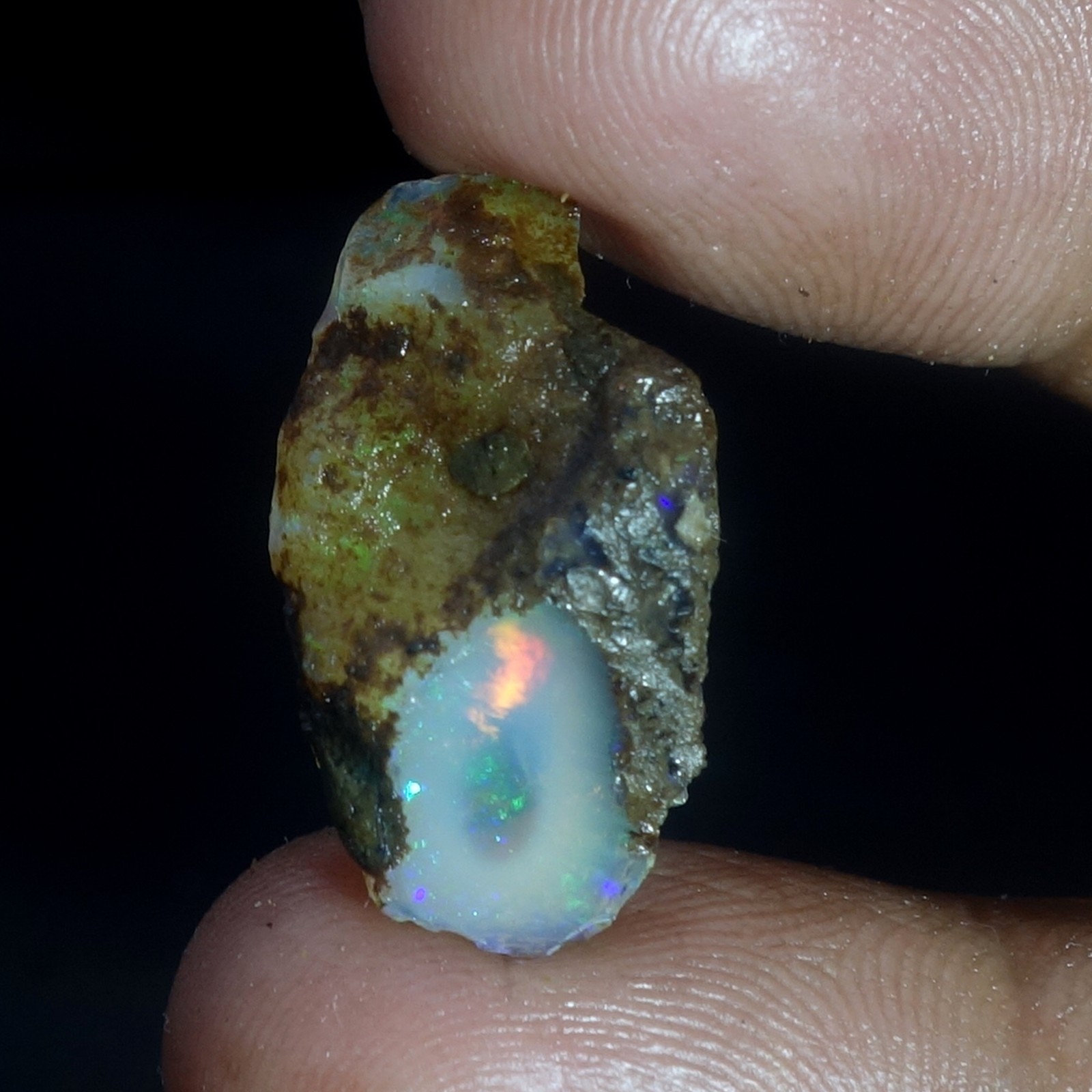 AA+ Ethiopian Oli Opal Rough Entreated Welo Opal Multi Fire Color Flash 11.60Cts