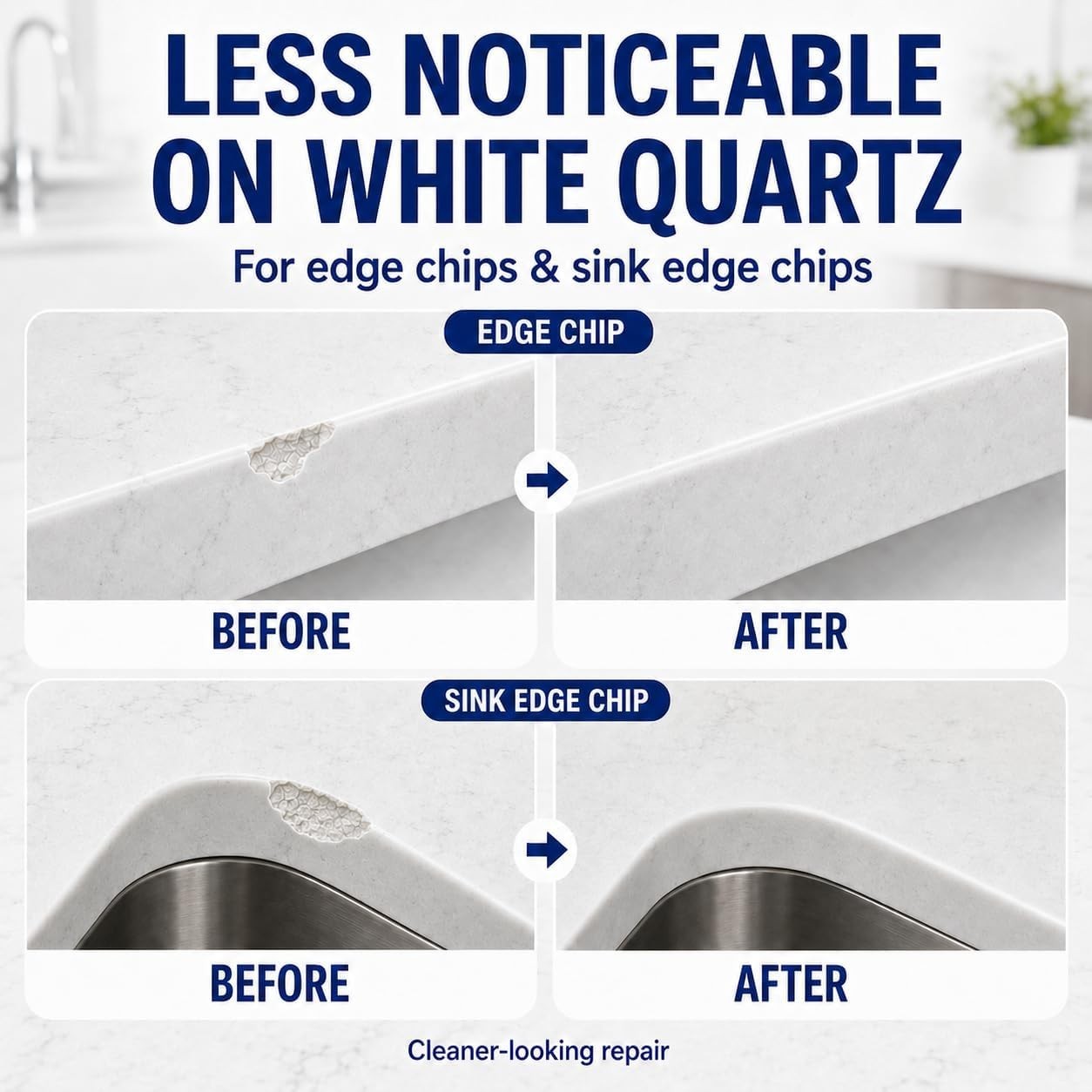 Invisible Quartz Countertop Chip Filler—Repair Cracks, Nicks & Scratches Easily