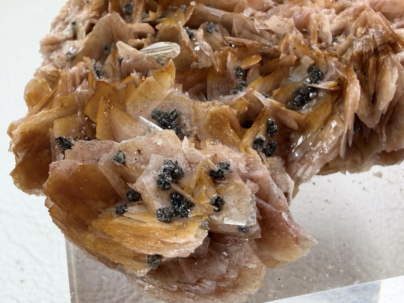 Orange Barite with Galena and Cerussite in Matrix from Morocco 104 g.
