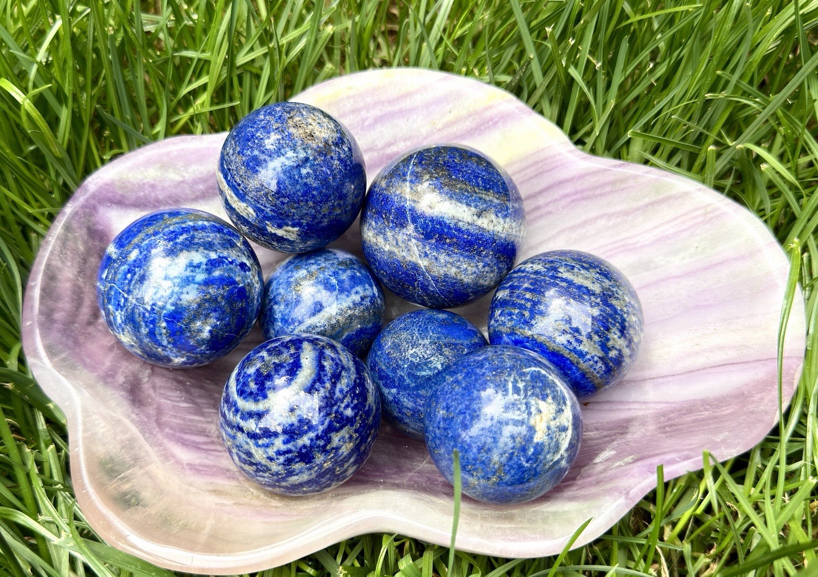 Wholesale Lot 8 pcs Natural Lapis Lazuli Sphere Crystal Healing Energy