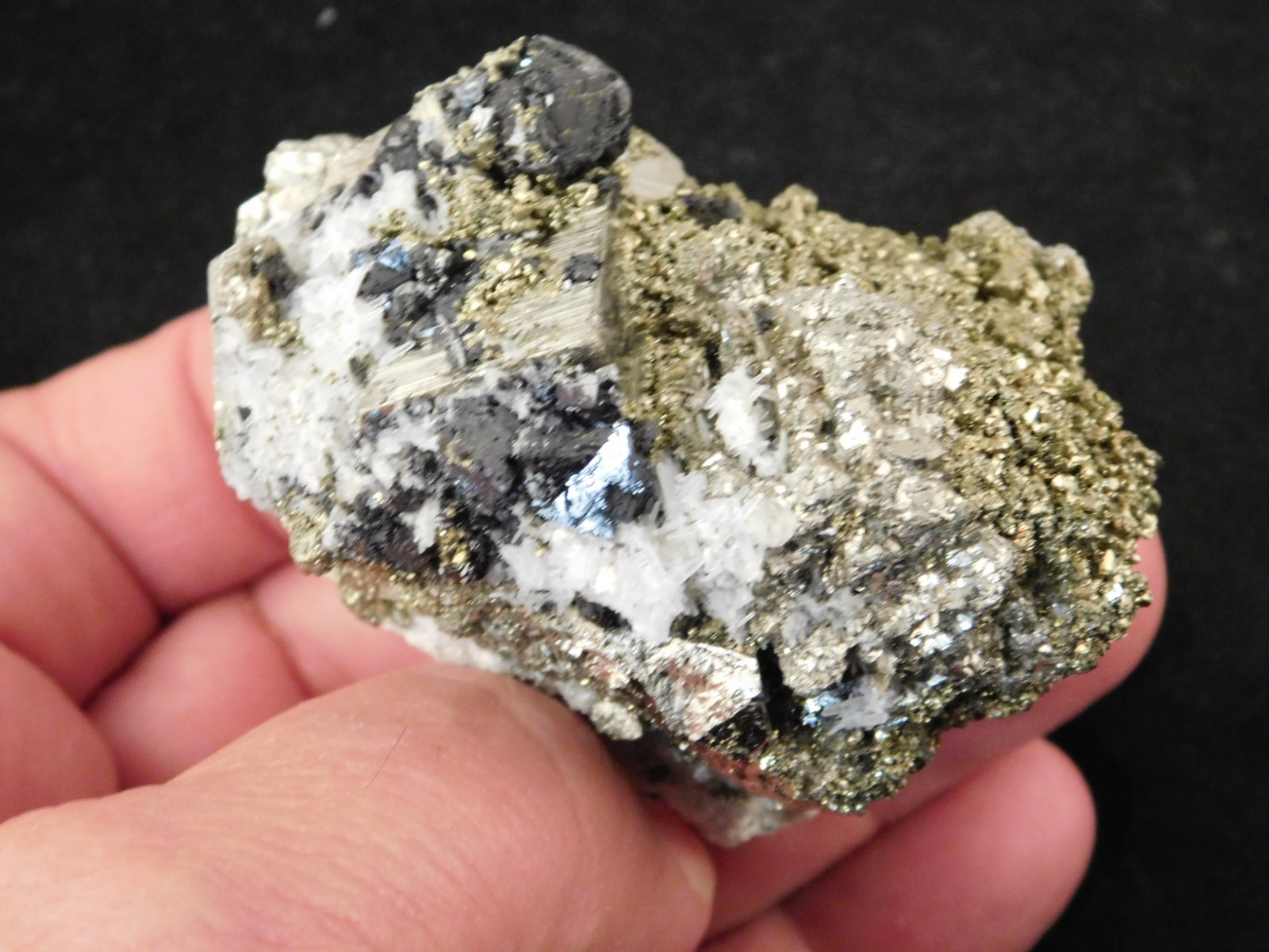 Druzy PYRITE Crystal CUBE Cluster with Sphalerite and Chalcopyrite Peru 217gr