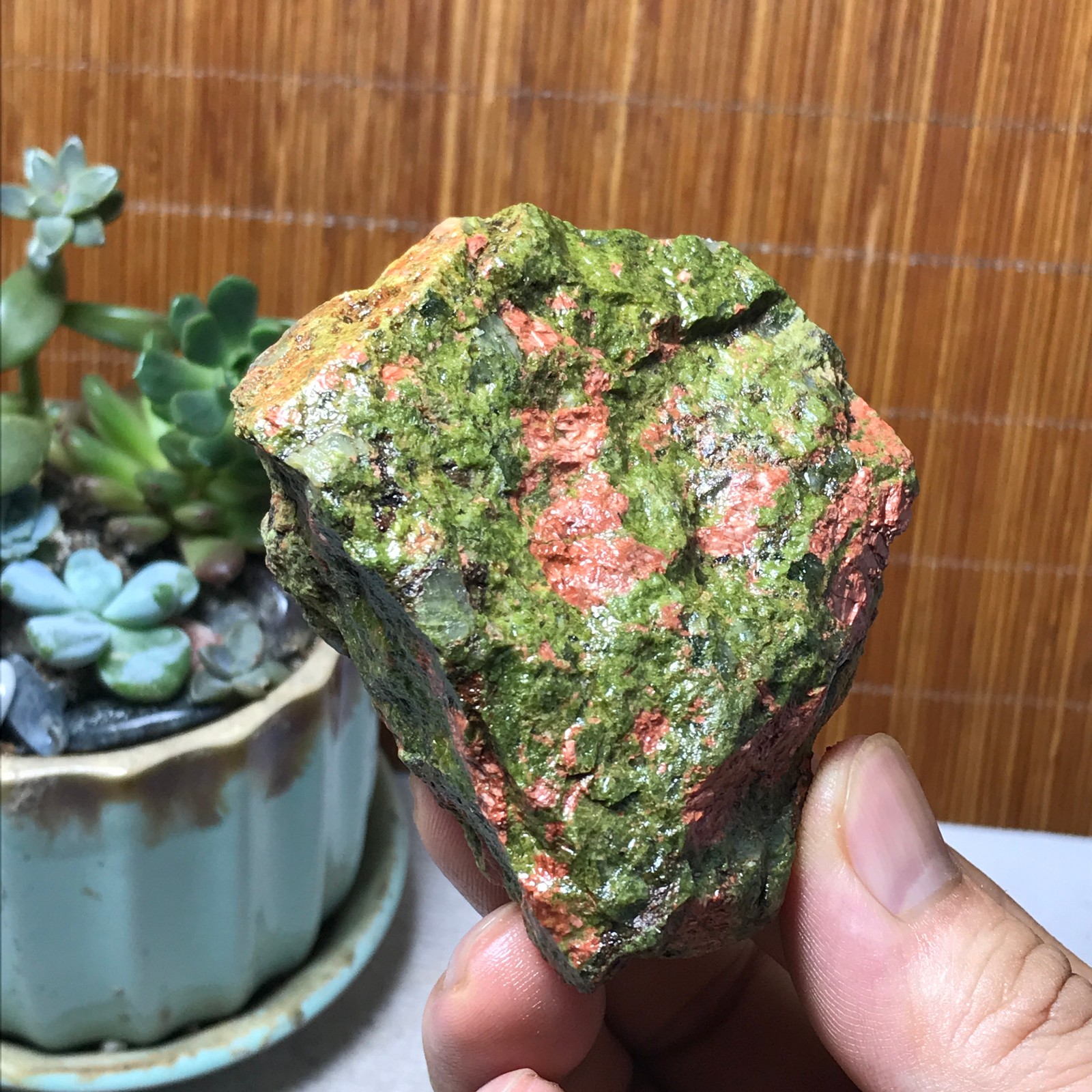 168g Natural Unakite Crystal gemstone Rough Mineral Specimen healing A6351