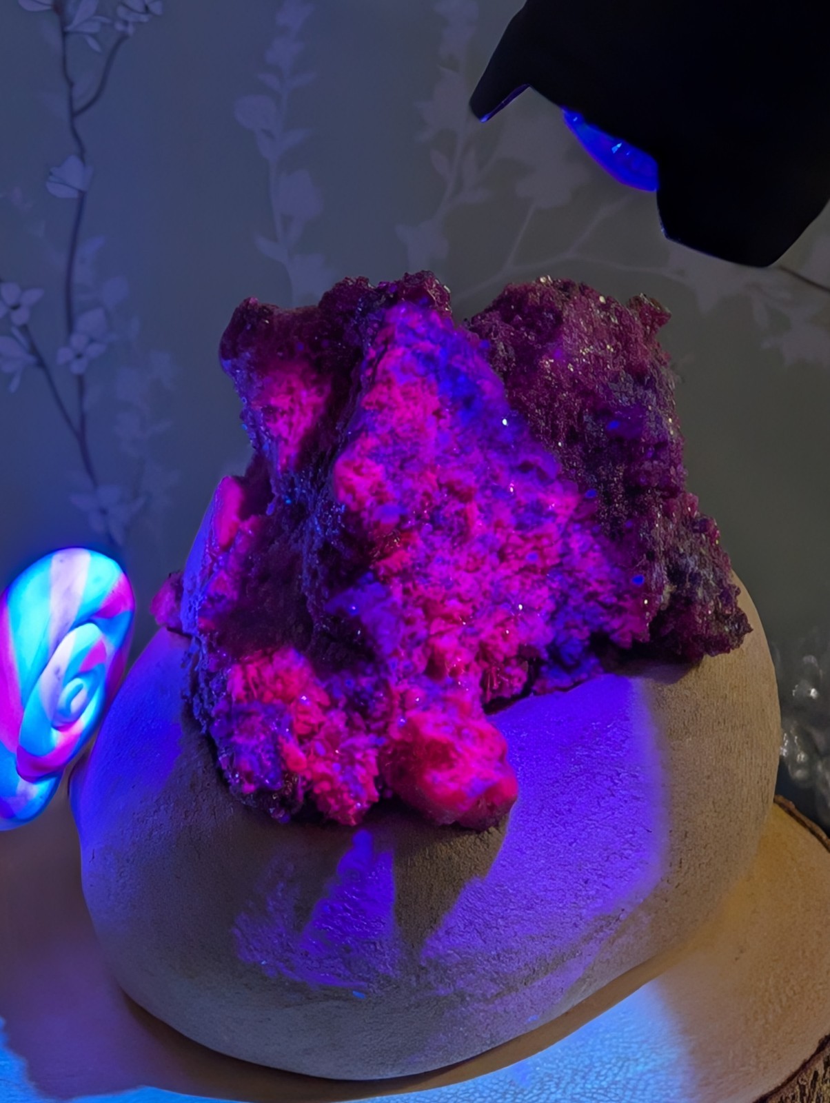 Raw Red Corundum Mineral Natural Ruby Specimen with Clay Figure Gift Collectors