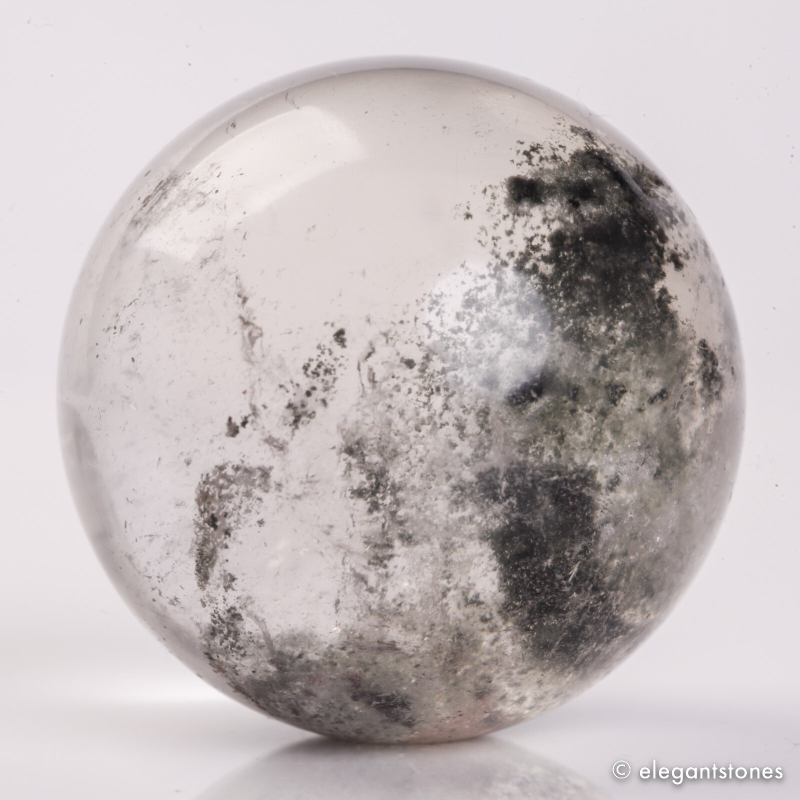 67g36mm Natural Garden/Phantom/Ghost/Lodolite Quartz Crystal Sphere Healing Ball
