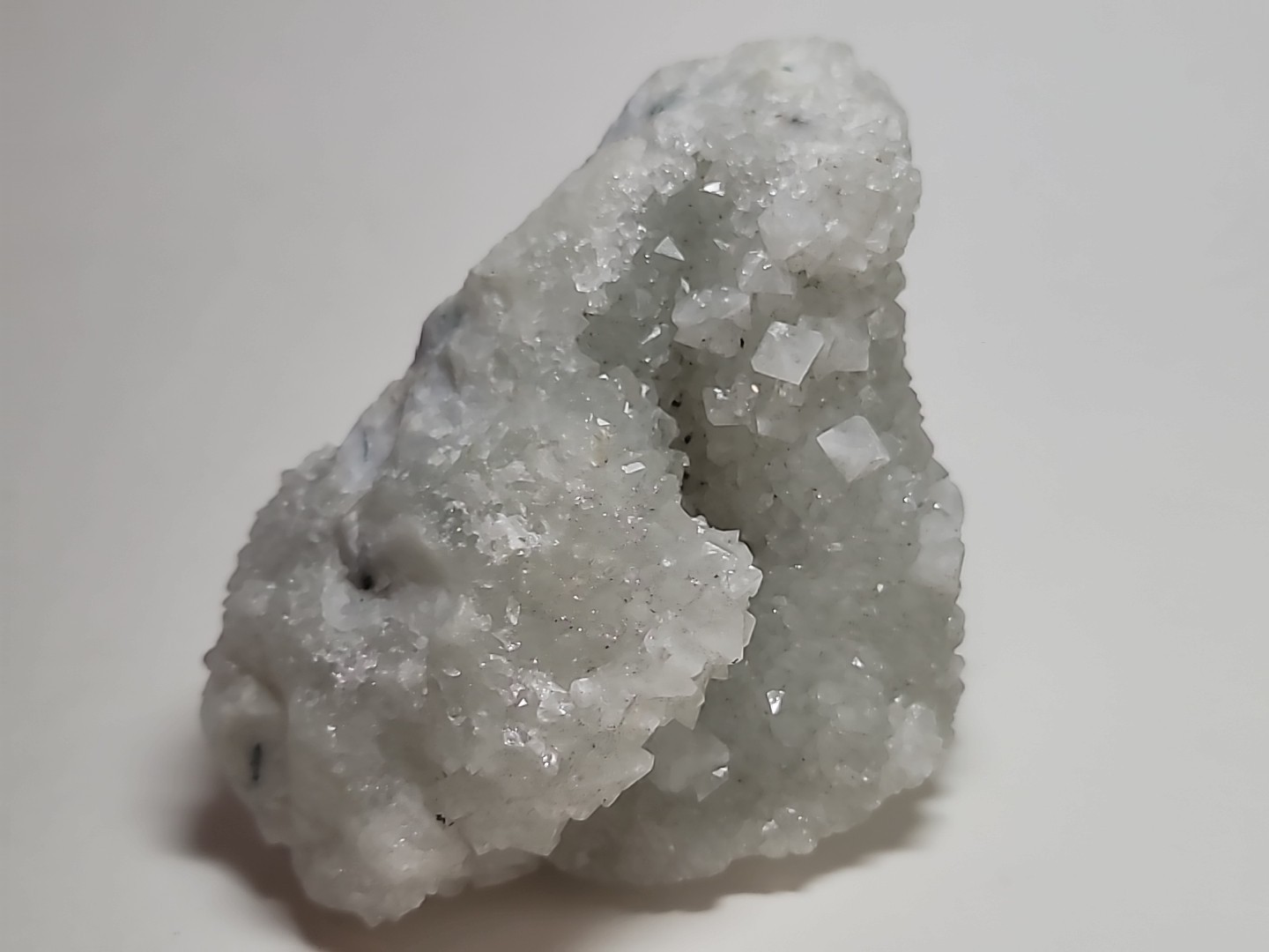 Quartz Druzy Crystal on Moonstone Raw Natural Mineral 3.75″ x 2.5″ x 1.75″