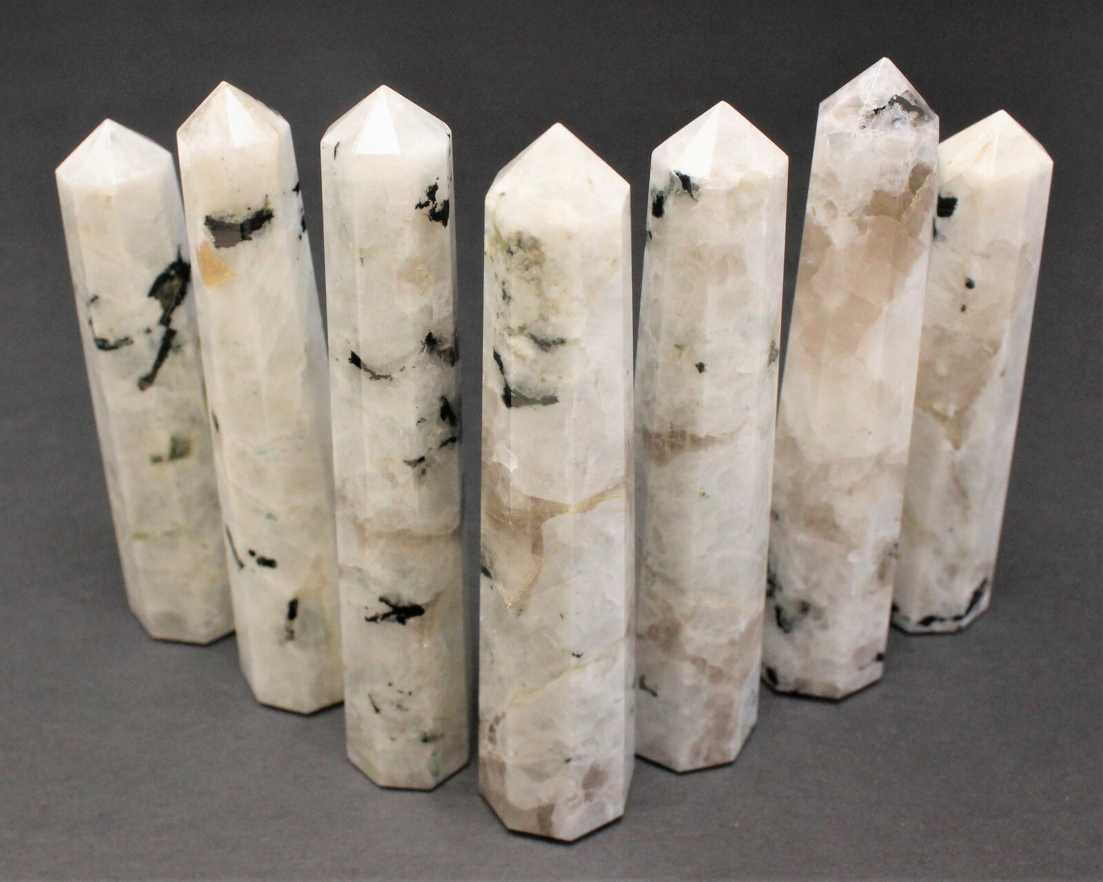 Rainbow Moonstone Obelisk (6-Sided, ‘A’ Grade, Moonstone Crystal Tower, Point)