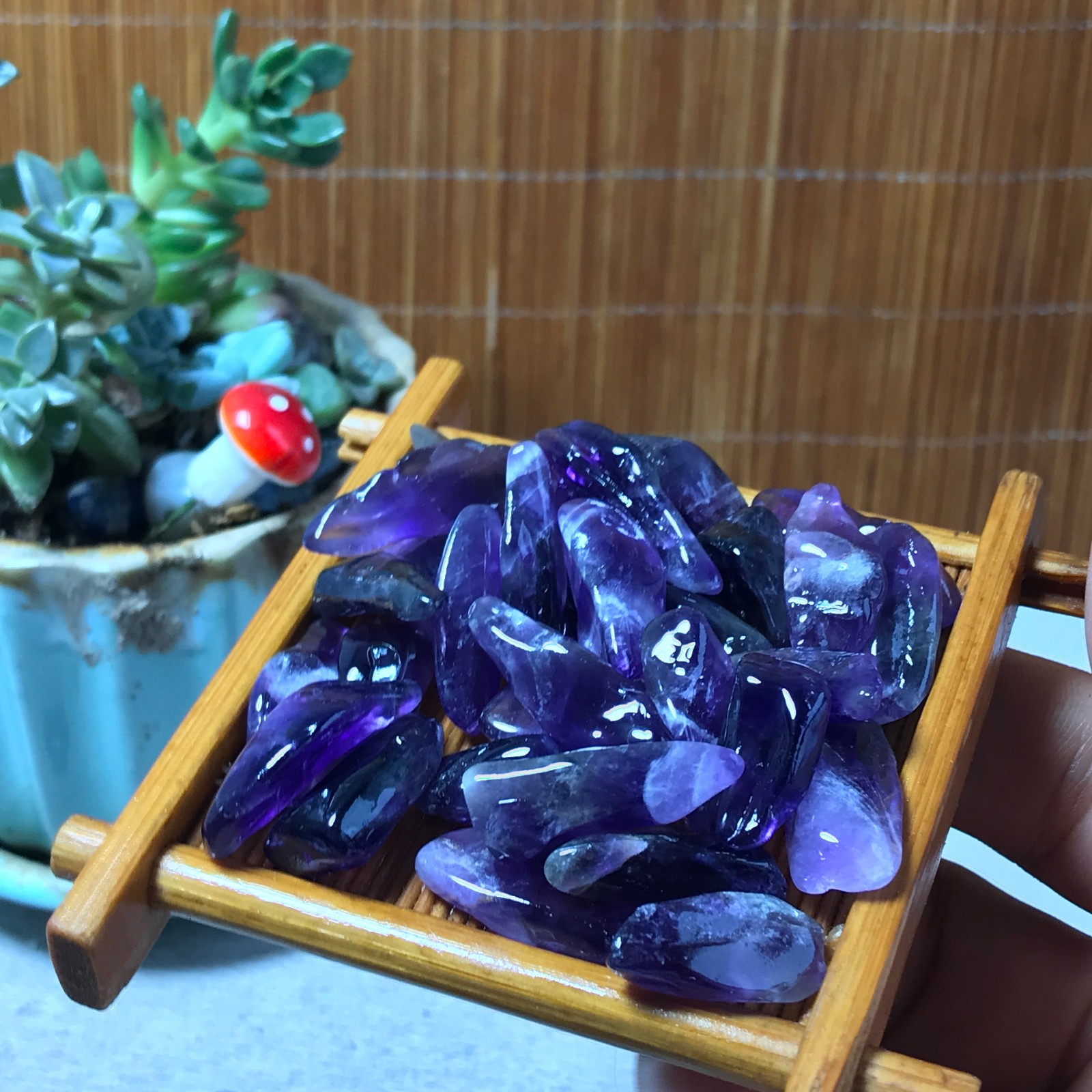 32pcs Natural Dreamy amethyst Crystal gemstone Polish Mineral Specimen 60g A6586