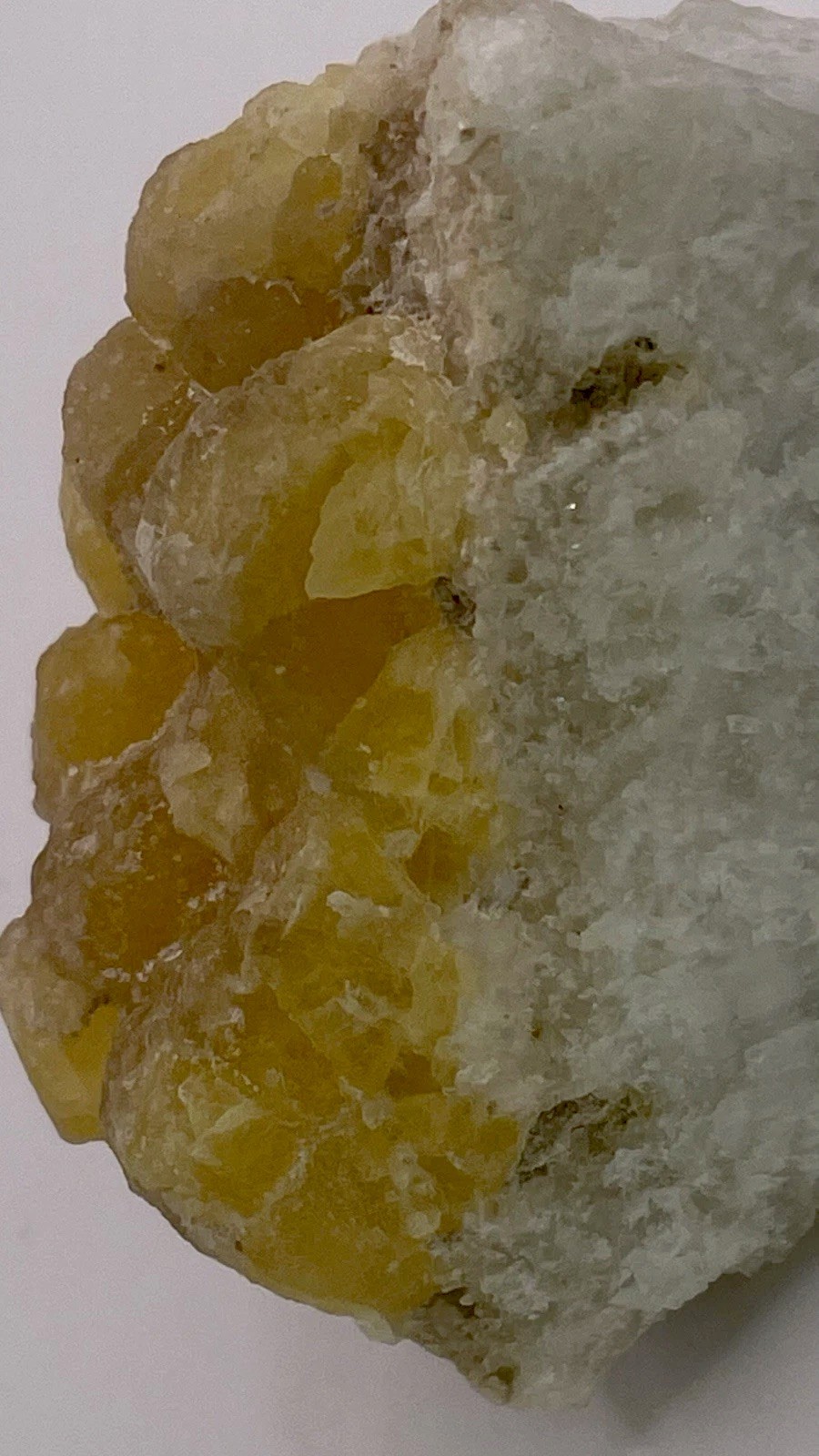Botryoidal Yellow Fluorite Specimen Crystal Cluster on Matrix Rough Mineral