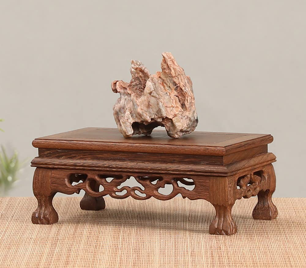 Chinese Wooden Rosewood Base Rectangular Chicken Wing Wood Carved Stand Base …