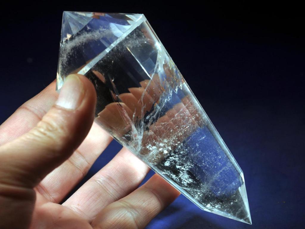 24 Sided 5.25″ Vogel Inspired Clear Quartz DT Crystal Wand, Brazil! VQ108