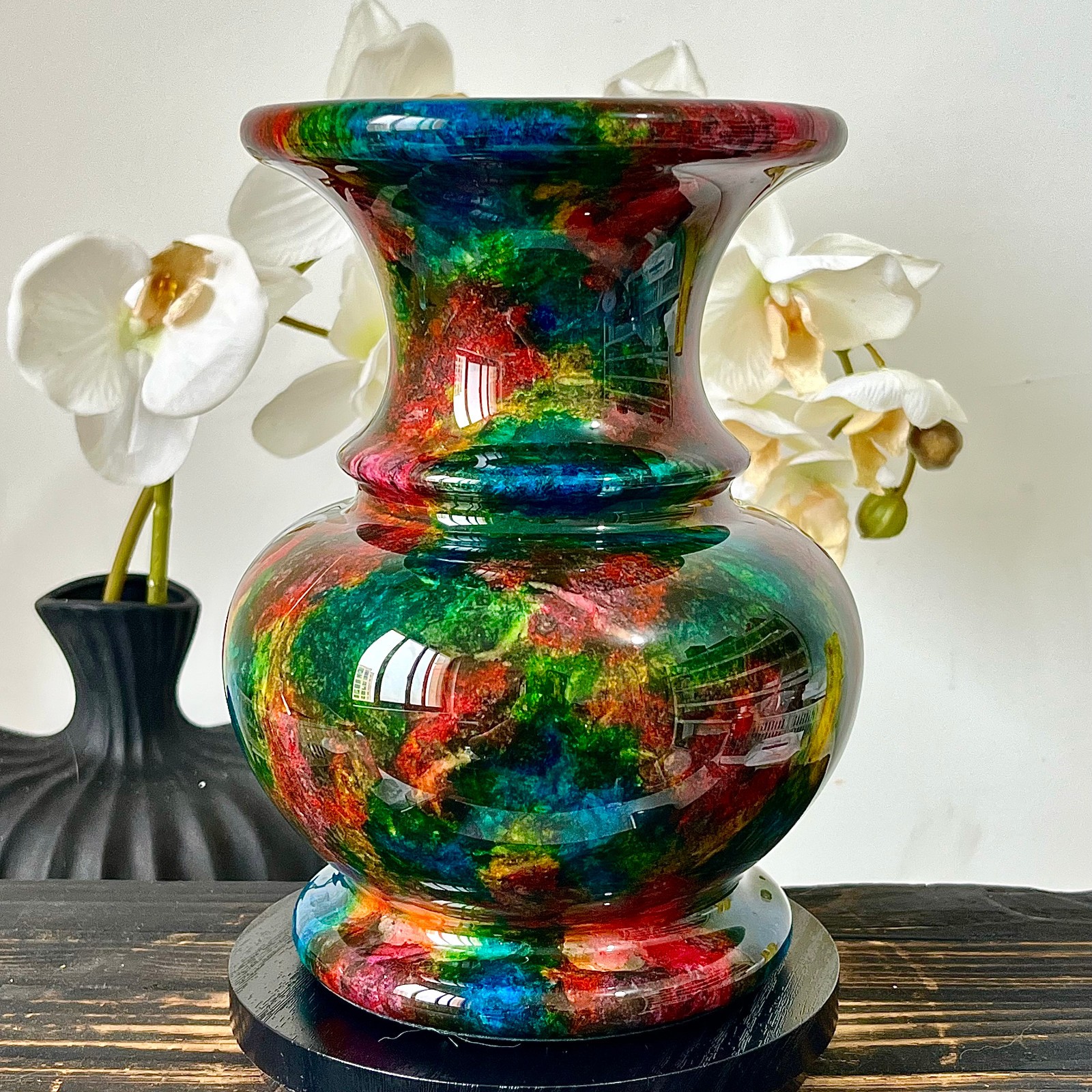 6.82LB Natural “Seven Colors Jade” vase specimen -Taiwan China
