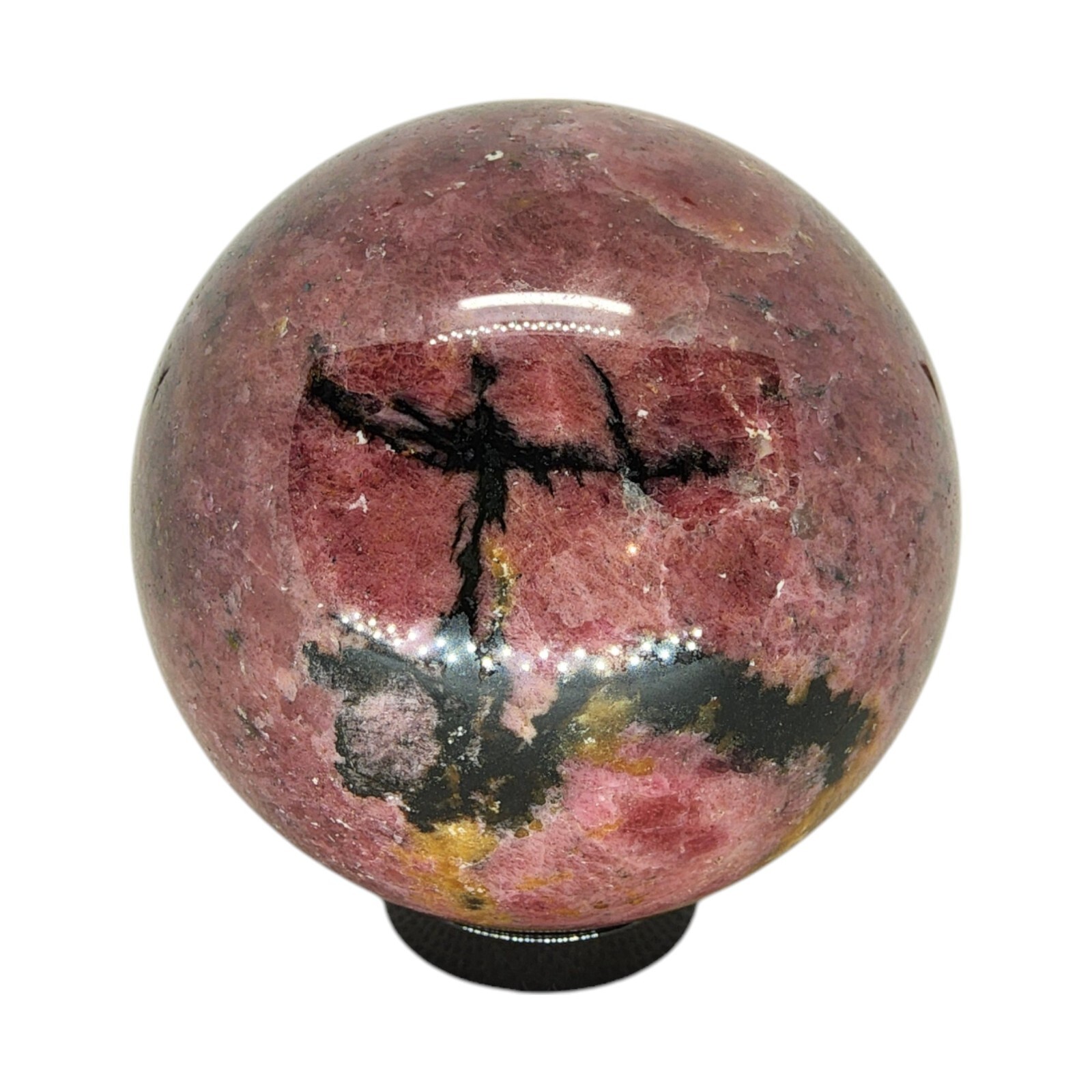 Rhodonite, 2 3/8 in, sphere, ball, display, specimen, #R-3509