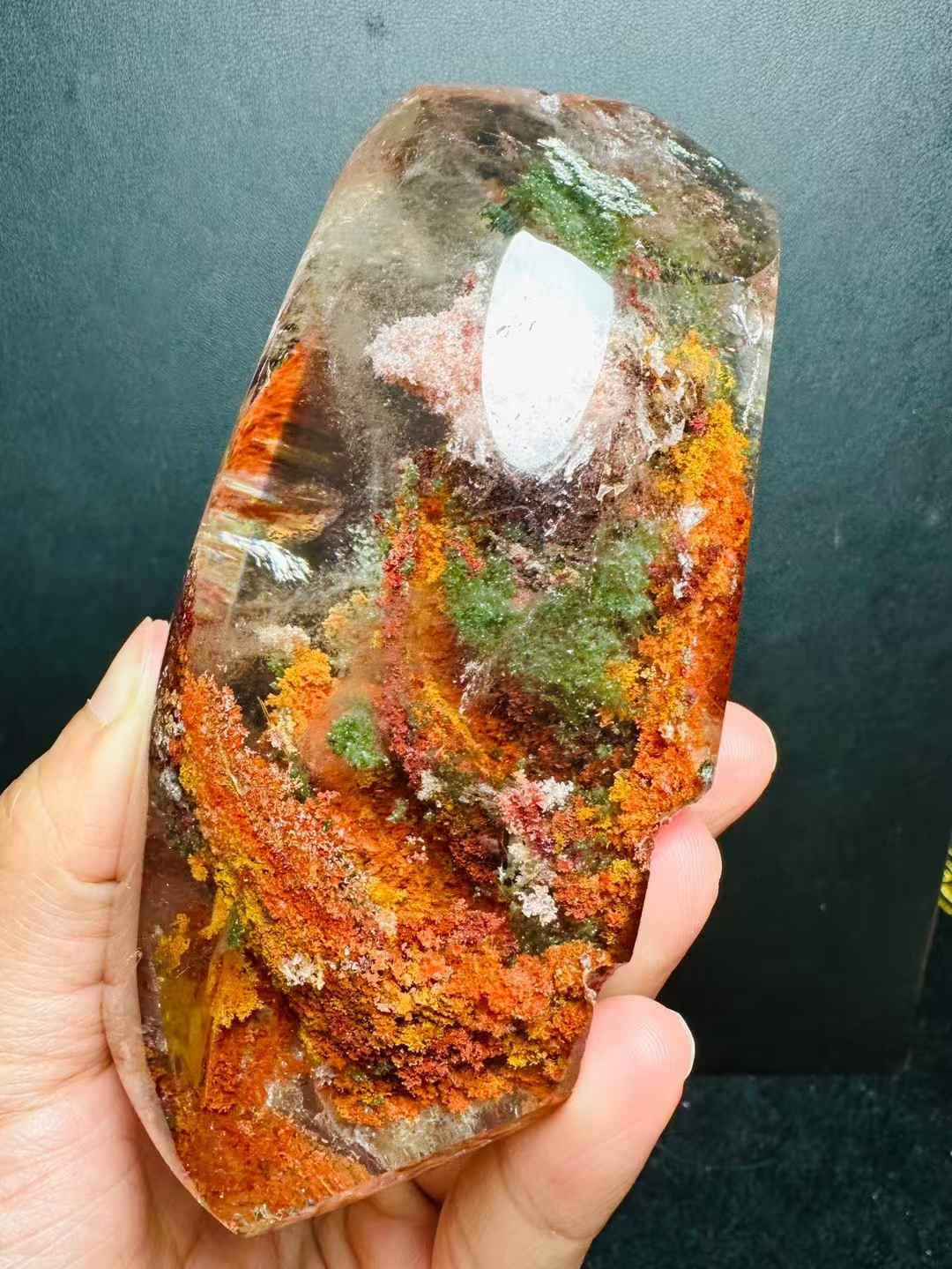 1pc Natural Garden crystal Quartz specimen Reiki Decor+stand