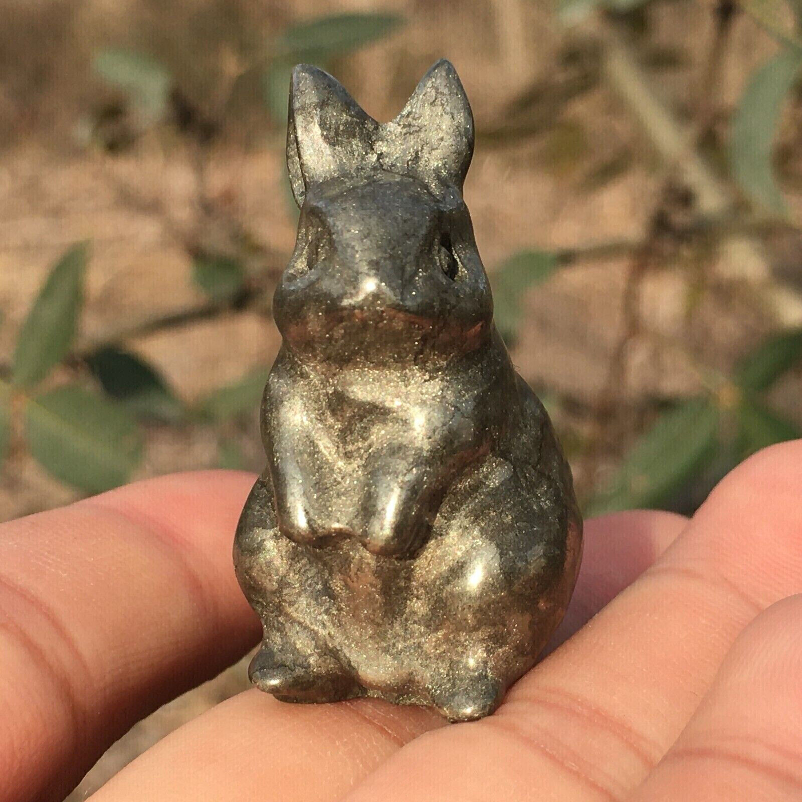 1pc Natural chalcopyrite Quartz carved crystal rabbit skull reiki healing random