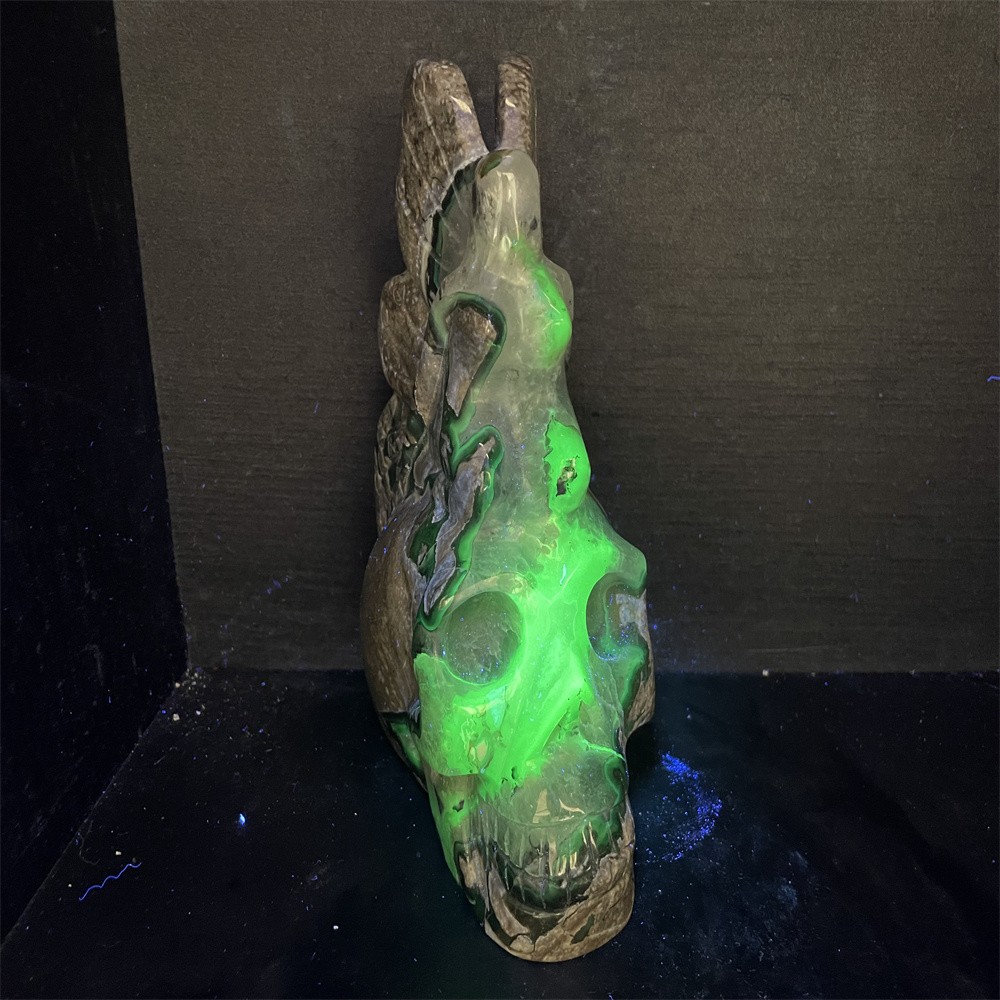 4.5LB 7.6”Natural UV Agate Fairy Carving Ornament Quartz Crystal Carving Gift
