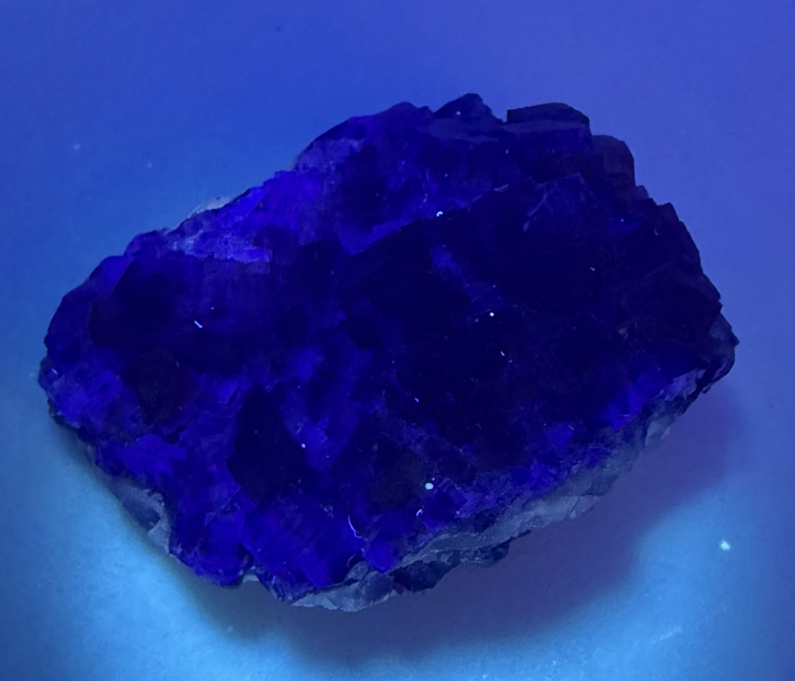 Crystal 25g Rainbow Covered Purple Fluorite UV Reactive Cluster Specimen Mineral