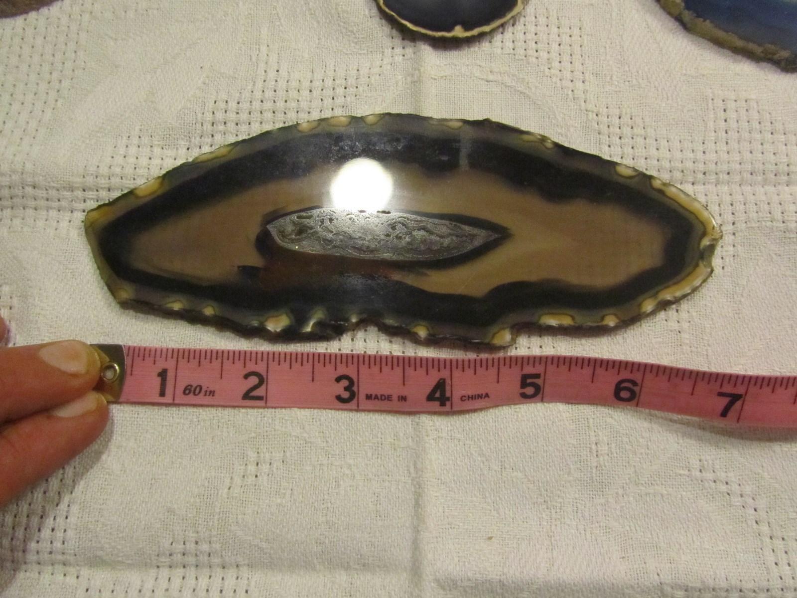 Lot of 5 pieces polished Agate lot collection – blue brown purple orange SML