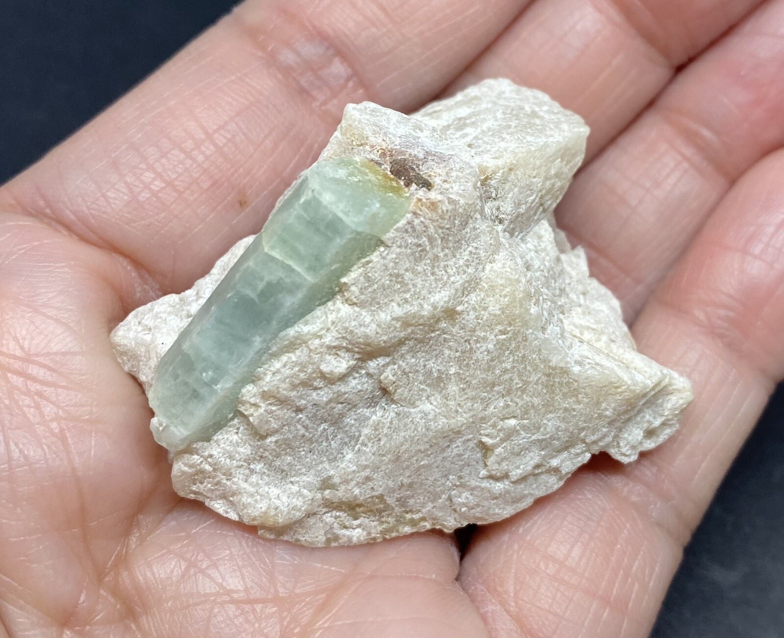 Aquamarine & Feldspar Genuine Rough Stone from Brazil 41g 1 1/2in