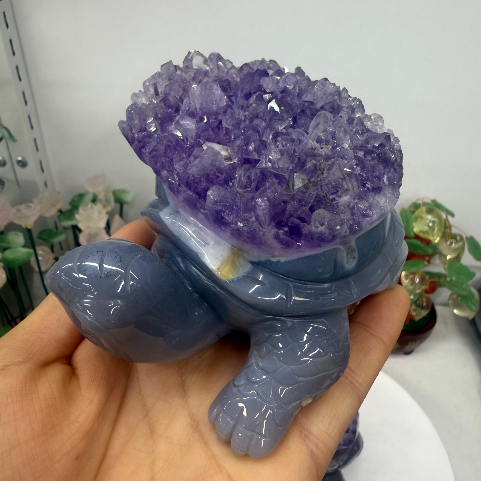 Natural agate carved Turtle quartz crystal Reiki Heal gift random 1pc