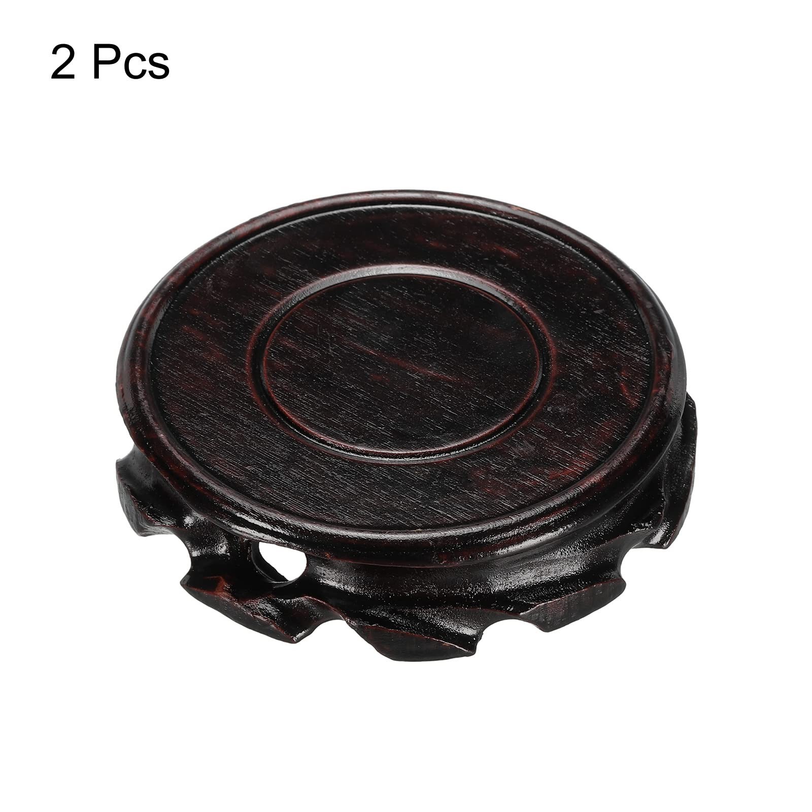 Wooden Stand Holders Displays Base 90mm Diameter Red Brown for Vase Bonsai St…