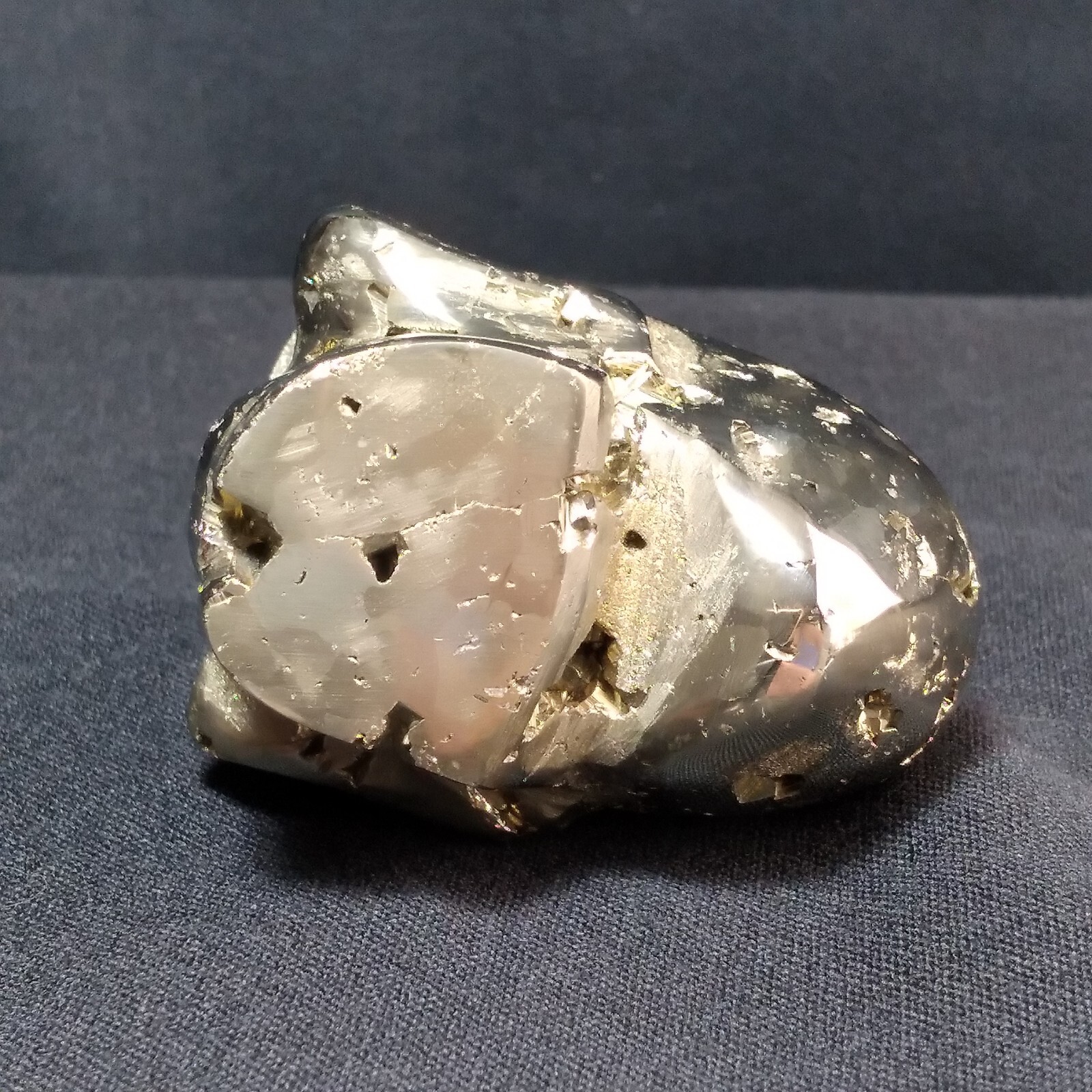 Hand Carved Skull Peruvian Pyrite Fools Gold Open Crystal Chambers Detail Heavy