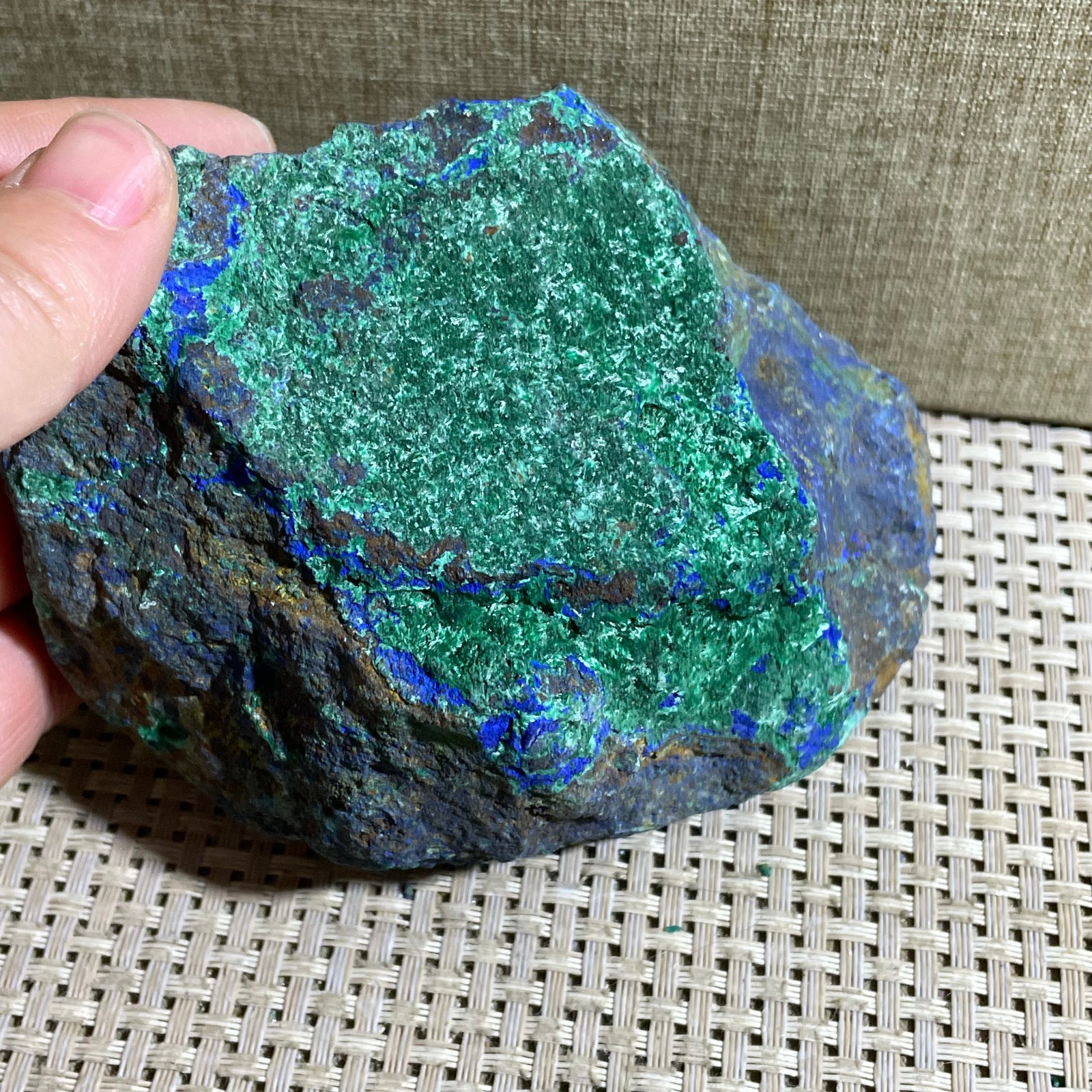 Restoration of Blue Copper Ore Quartz Crystal Mineral Samples 663g