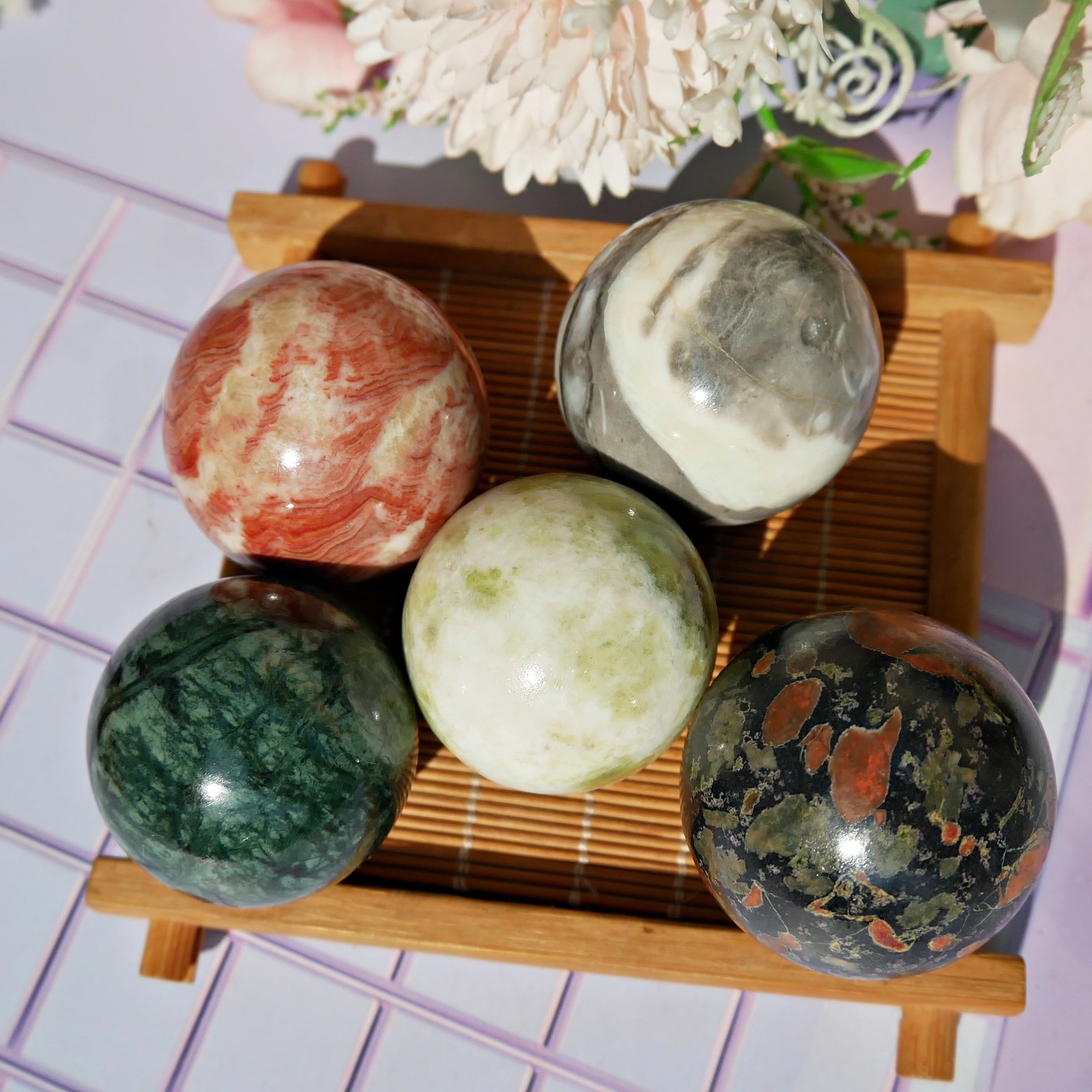 Multi-Material Jade Crystal Sphere Ball Choose Natural Gemstone Orb Decor Gift