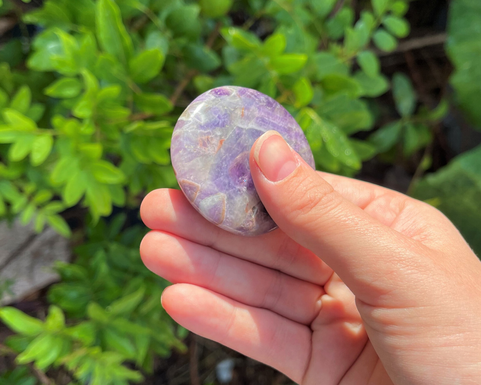Amethyst Pocket Palm Stone MEDIUM (Smooth Polished Amethyst Worry Stone)