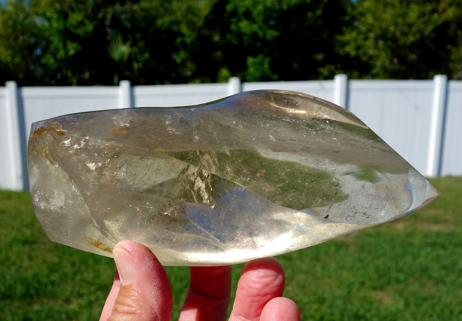 Large CITRINE Quartz Crystal Point Polished Free Form Flame Twist For Sale