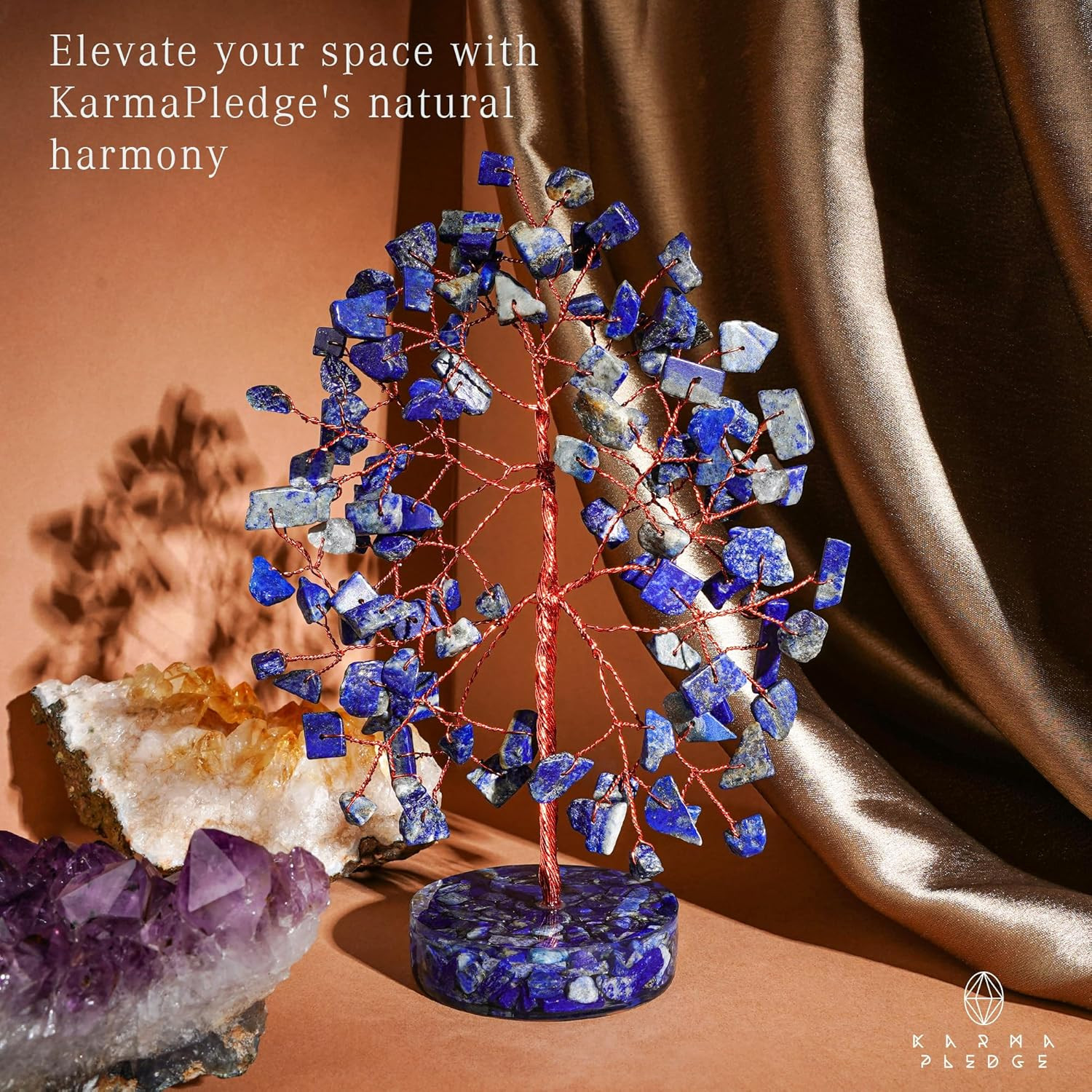 Lapis Lazuli Crystal Tree of Life Birthday Gifts for Women, Men, Friends, Handma
