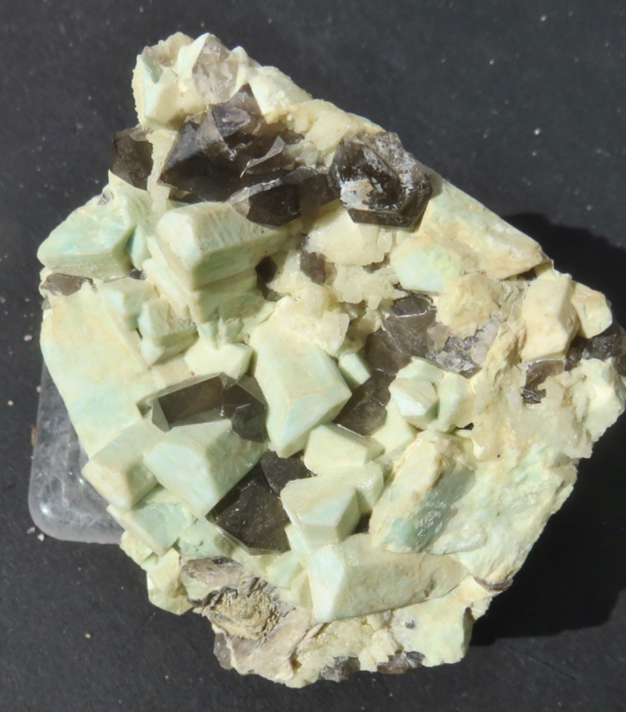 AMAZONITE , ALBITE, SMOKY QUARTZ CRYSTALS – MOAT MOUNTAIN – CONWAY, N.H.