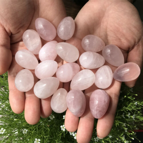 Natural rose quartz eggs quartz crystal pendant mineral carved skull reiki 10pcs