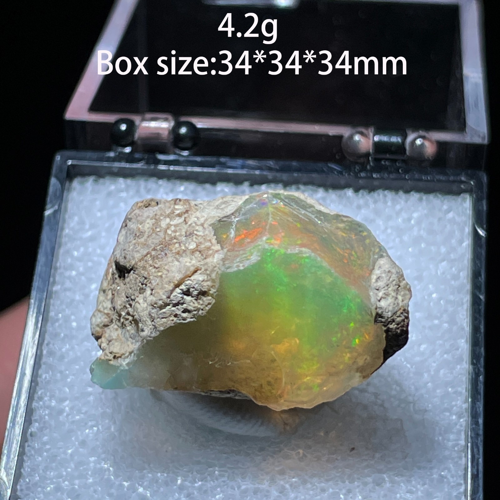 Natural Colorful Ethiopia Opal (No water) Gem Mineral Specimen (Need lighting)