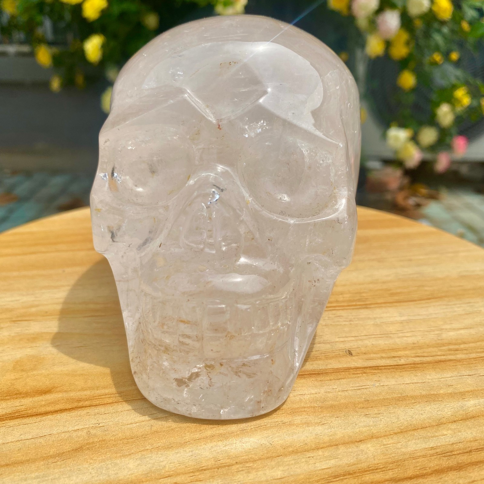 3.3LB TOP! White melting quartz hand carved crystal skull gem reiki healing