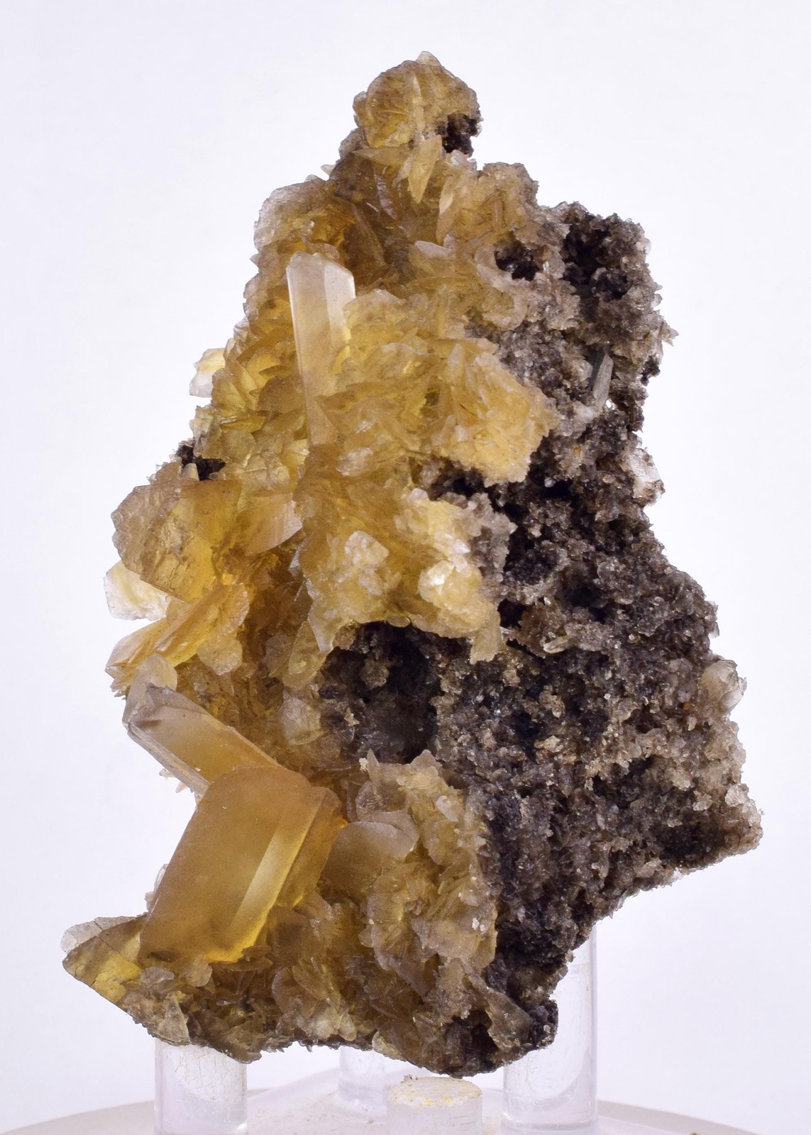 7.1cms GOLDEN SELENITE CRYSTALS Cluster Fish Tail Peru Yellow Gypsum T468