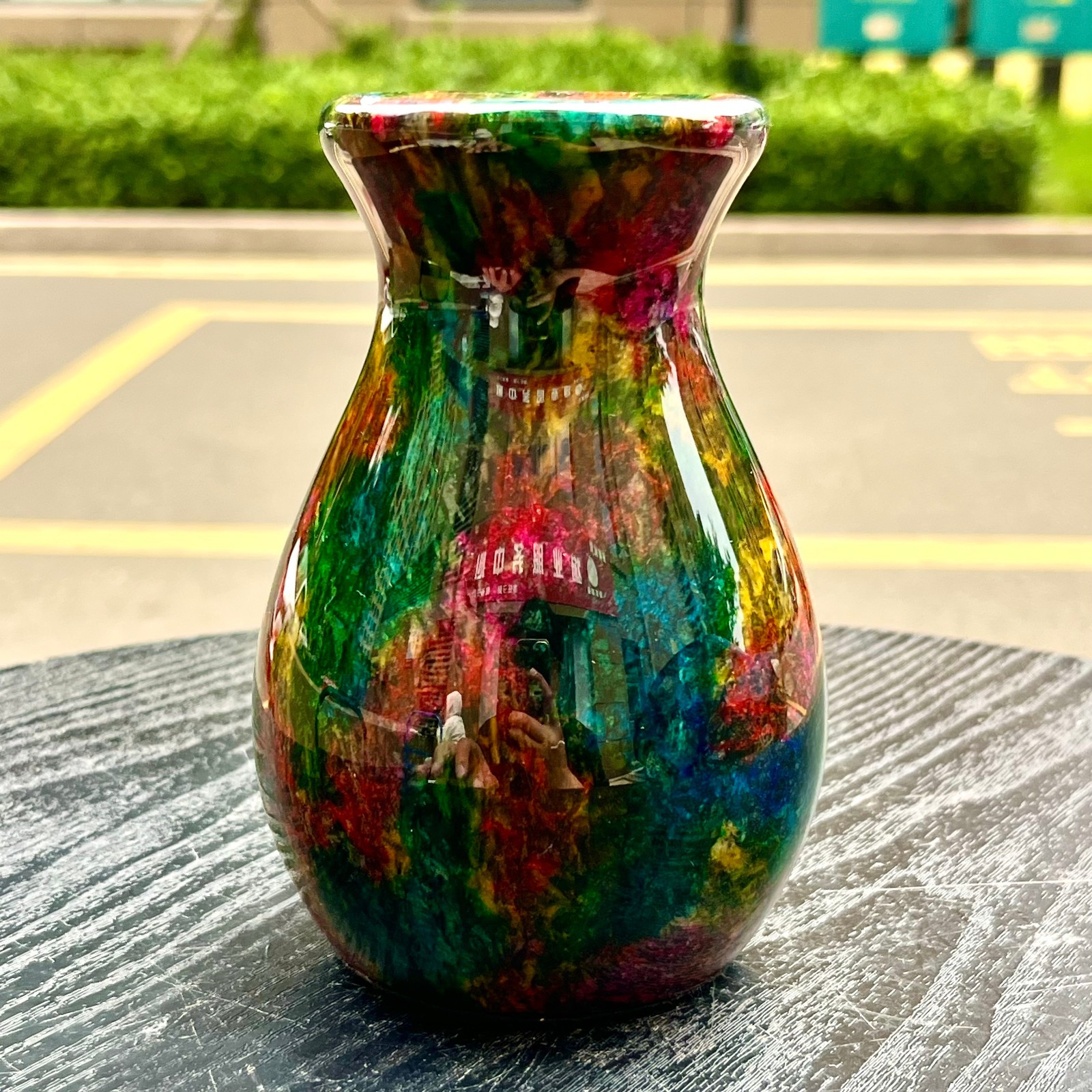 1.08LB Natural “Seven Colors Jade” vase specimen -Taiwan China