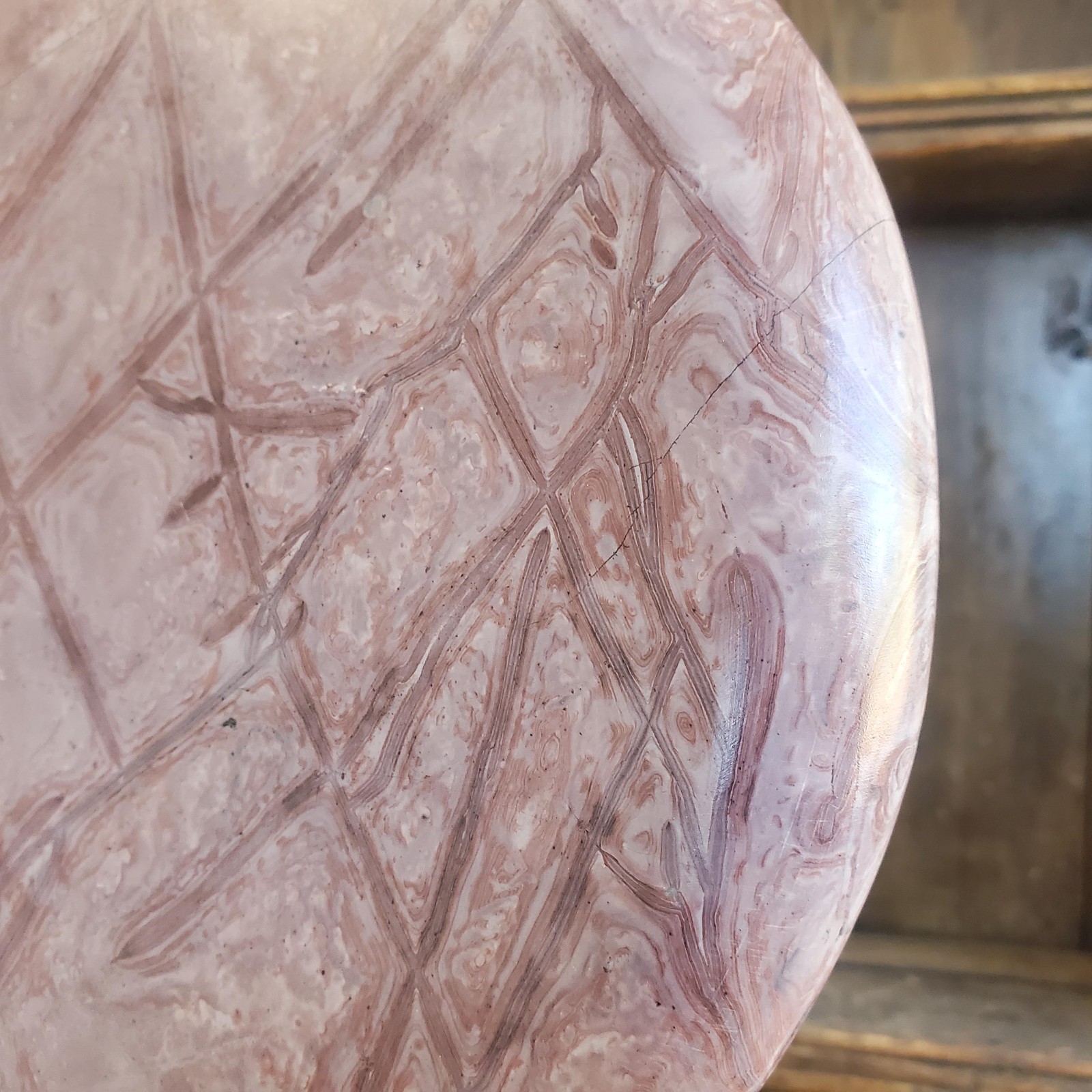 Picture Story Jasper Platter Plate Pink Pastel Serving Display Crystal 1260 gram