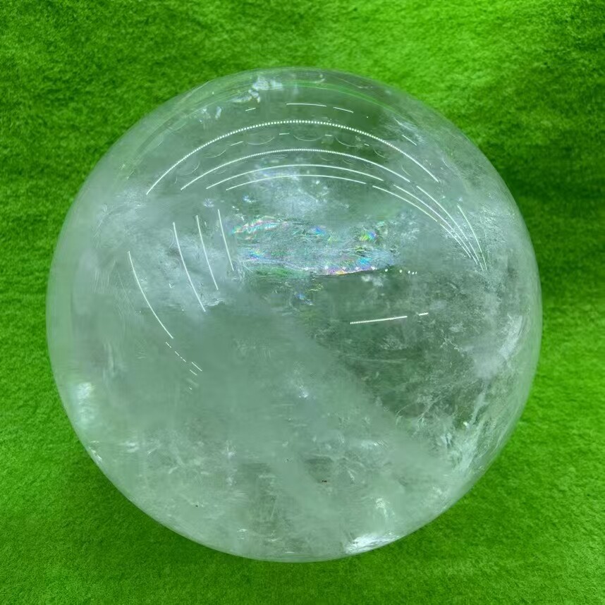 32.56lb Large Natural Clear Quartz Sphere White Crystal Ball Healing + Stand