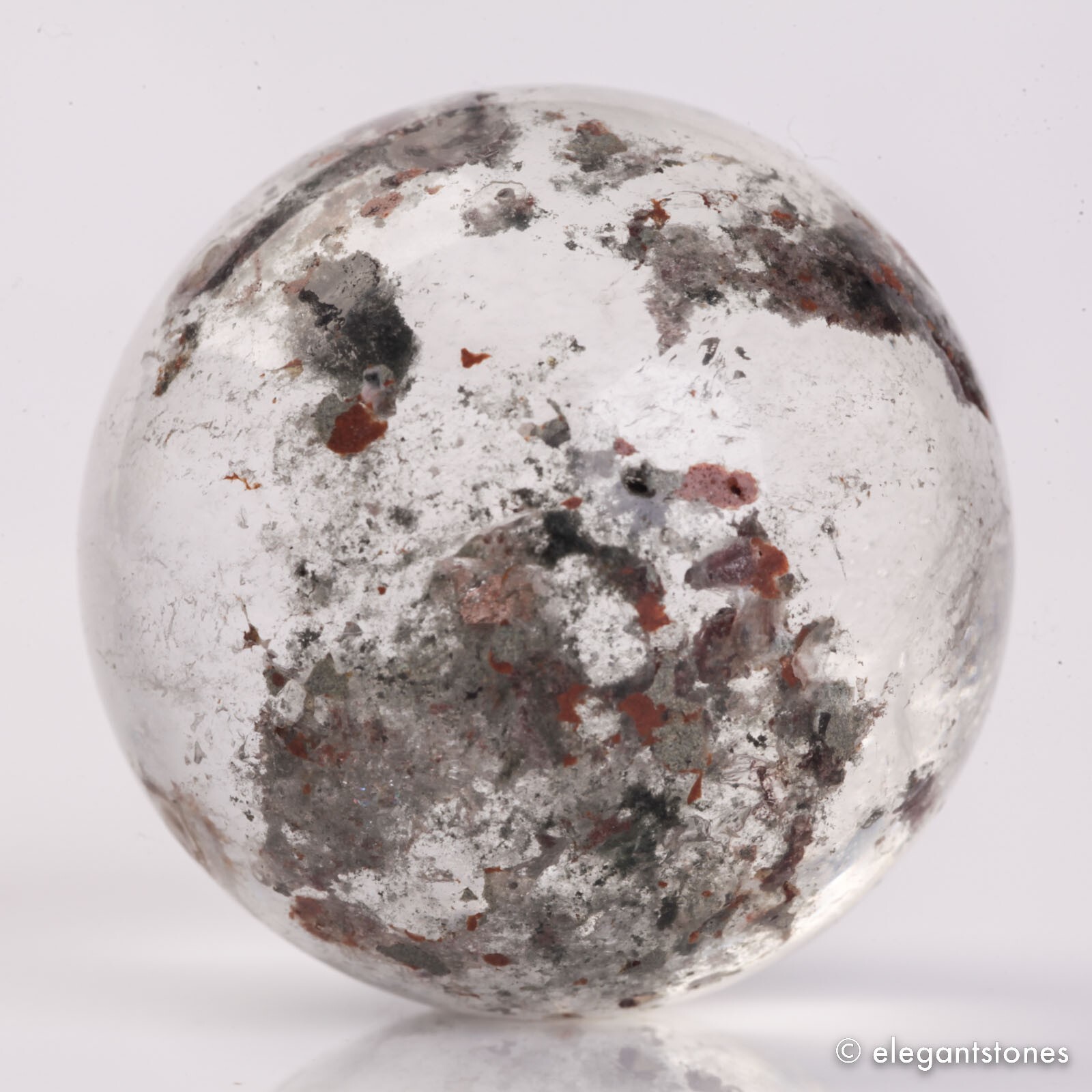 64g36mm Natural Garden/Phantom/Ghost/Lodolite Quartz Crystal Sphere Healing Ball