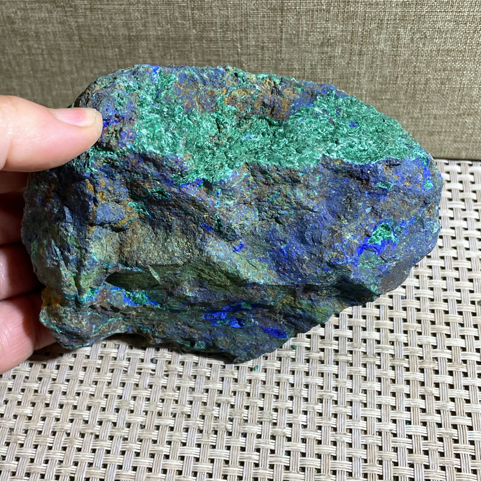 Restoration of Blue Copper Ore Quartz Crystal Mineral Samples 663g