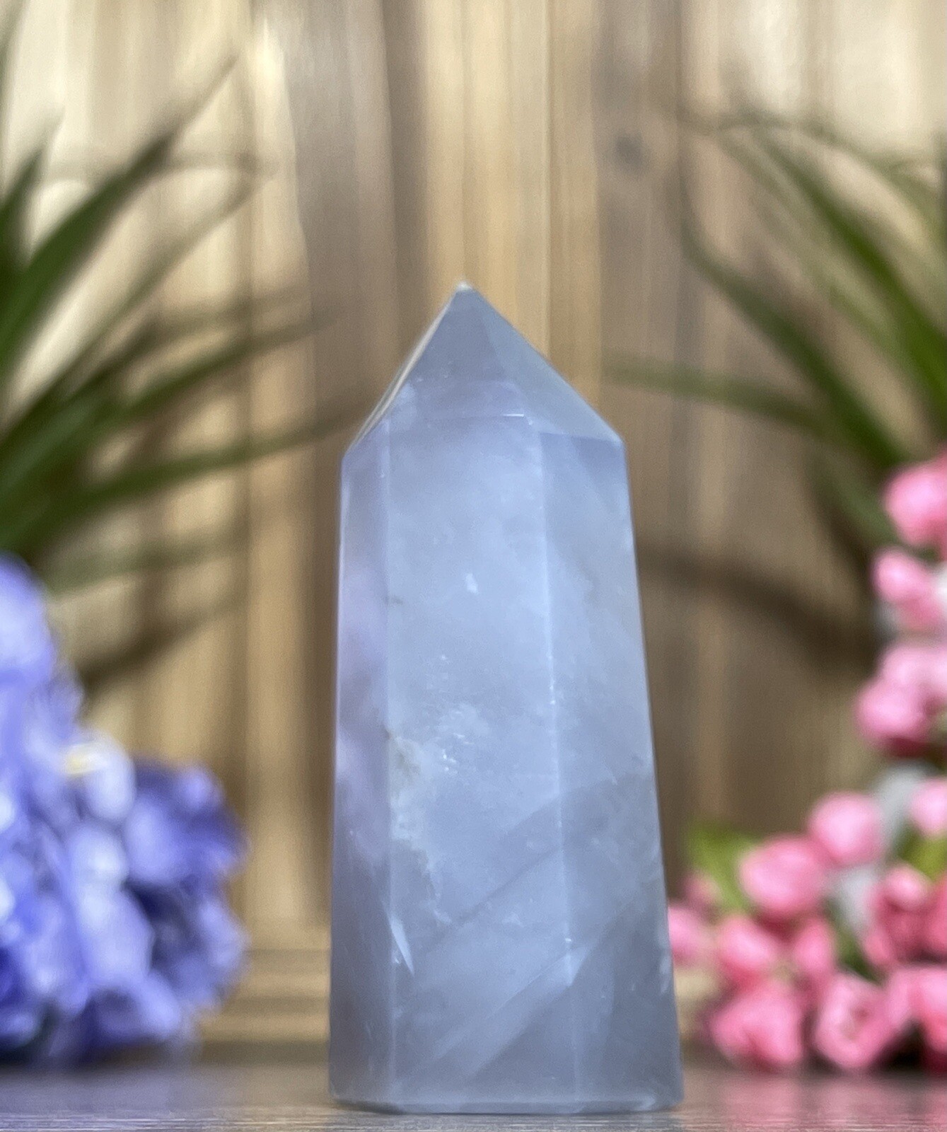 BLUE CHALCEDONY TOWER – Mineral Point Generator Chakra Reiki Witch Crystal Decor