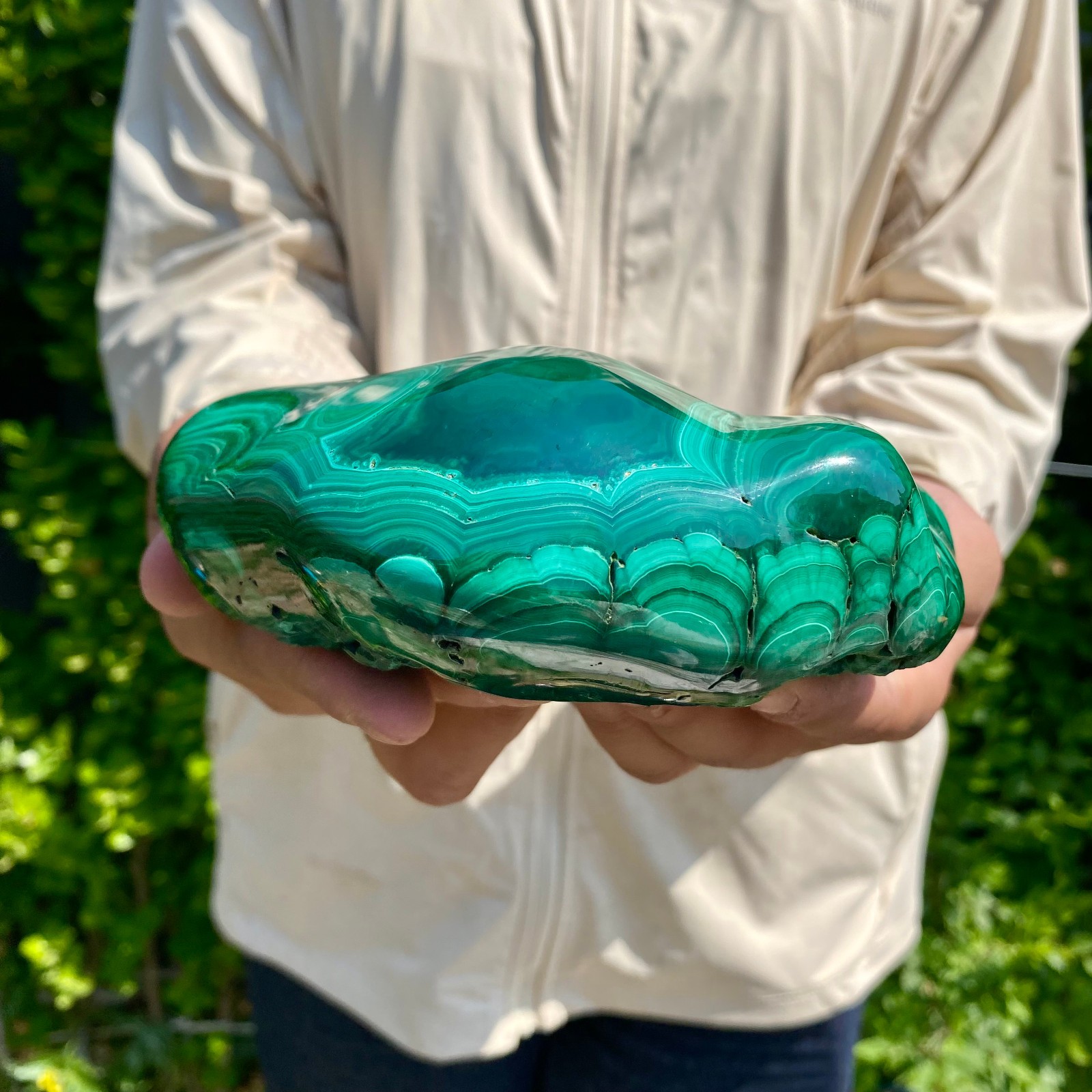 2.86LB Natural glossy Malachite transparent cluster rough mineral sample