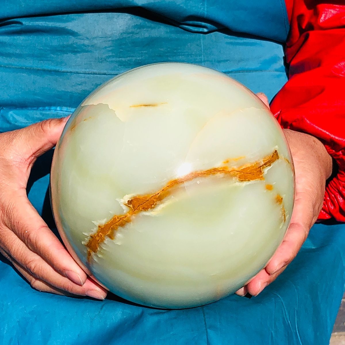 13.59LB Natural Afghan Jade Crystal Sphere Healing Gemstone Ball reiki healing