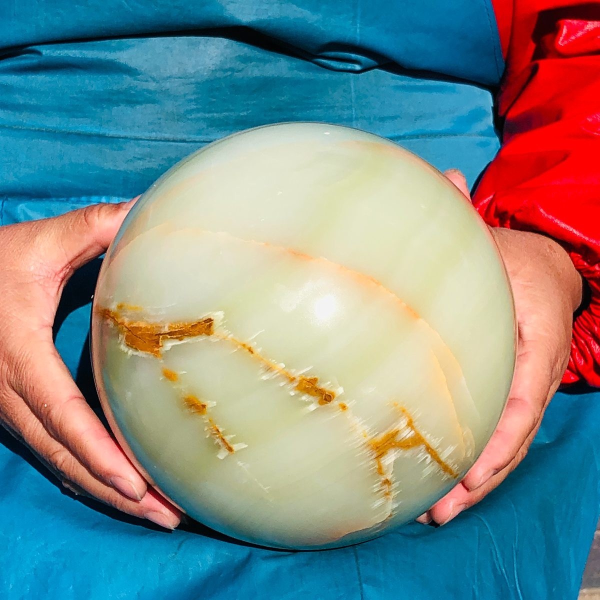 13.59LB Natural Afghan Jade Crystal Sphere Healing Gemstone Ball reiki healing