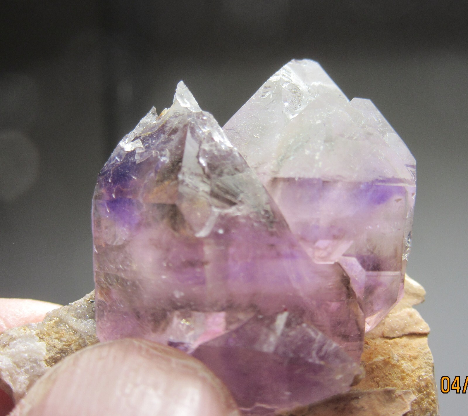 Czechoslovakia Amethyst Quartz 1 5/8″ Cluster on Matrix Collectible CAQCM-7s
