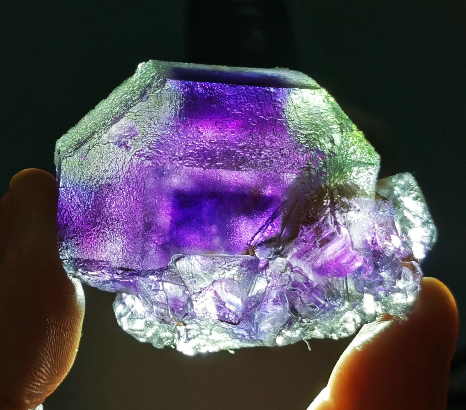 Natural Transparent Purple Window Fluorite Mineral Specimen China