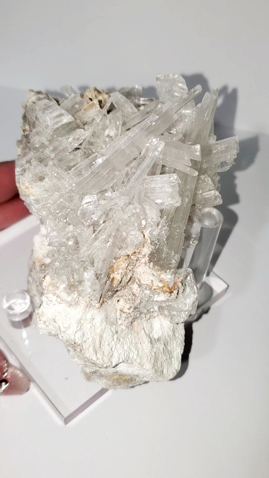 418g Hydroboracite with Gypsum Selenite Cluster