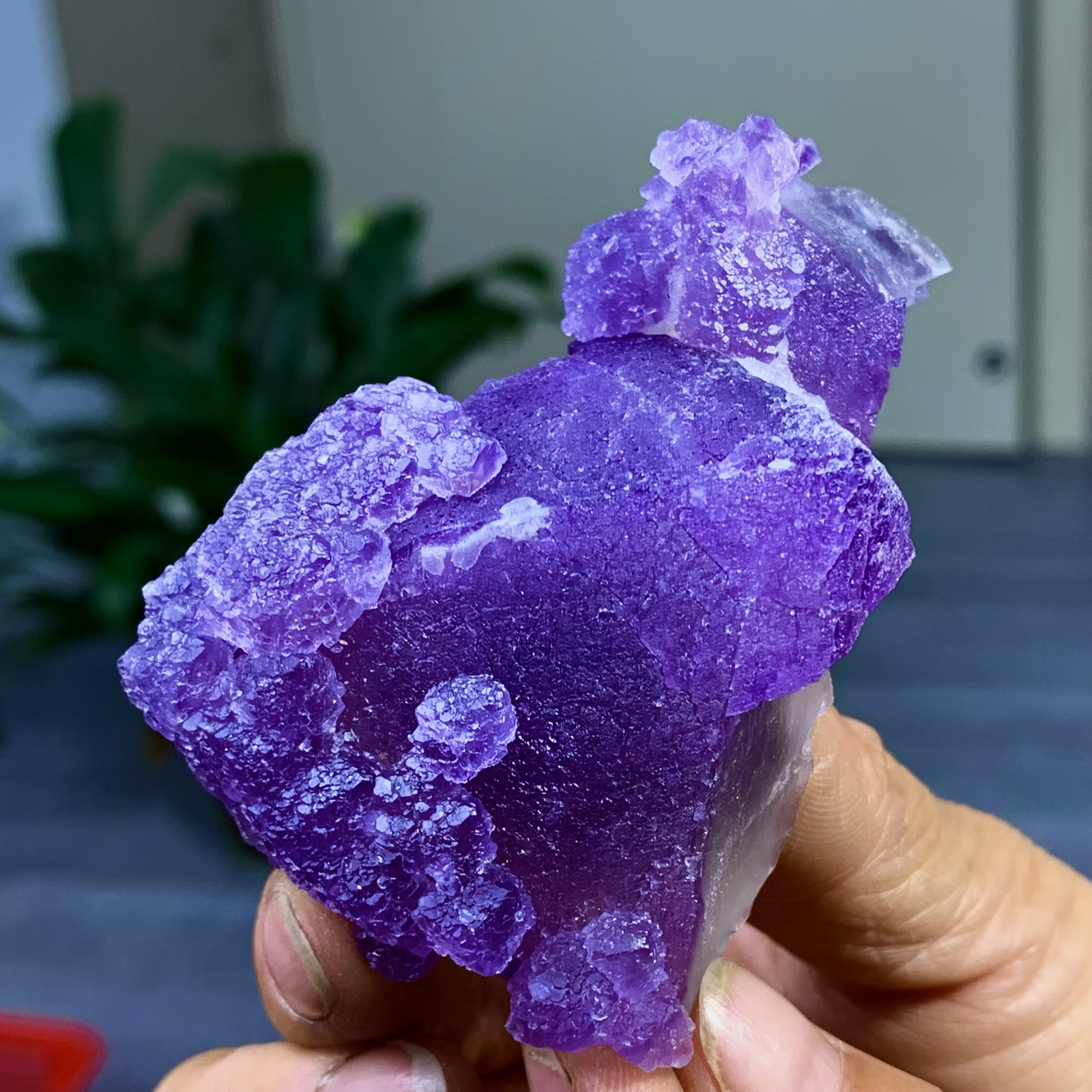 129G Rare transparent purple cubic fluorite mineral crystal sample/China